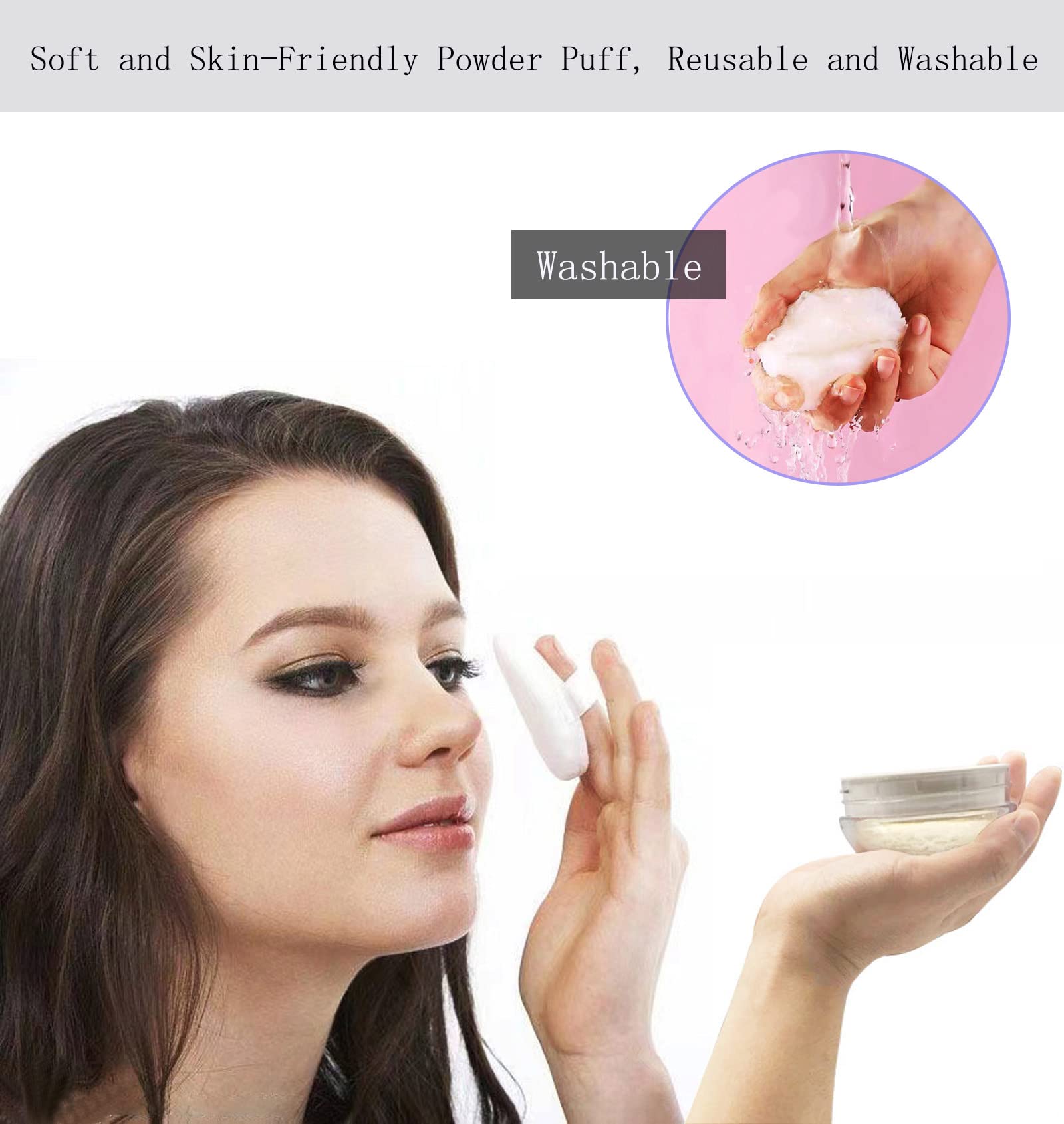 Premium Reusable Empty Powder Puff Container with Elastic Net Sifter - Travel-Friendly Loose Powder Case for Setting Powder, Face Powder & Makeup | Perfect for Home, Travel & Professional Makeup Kits