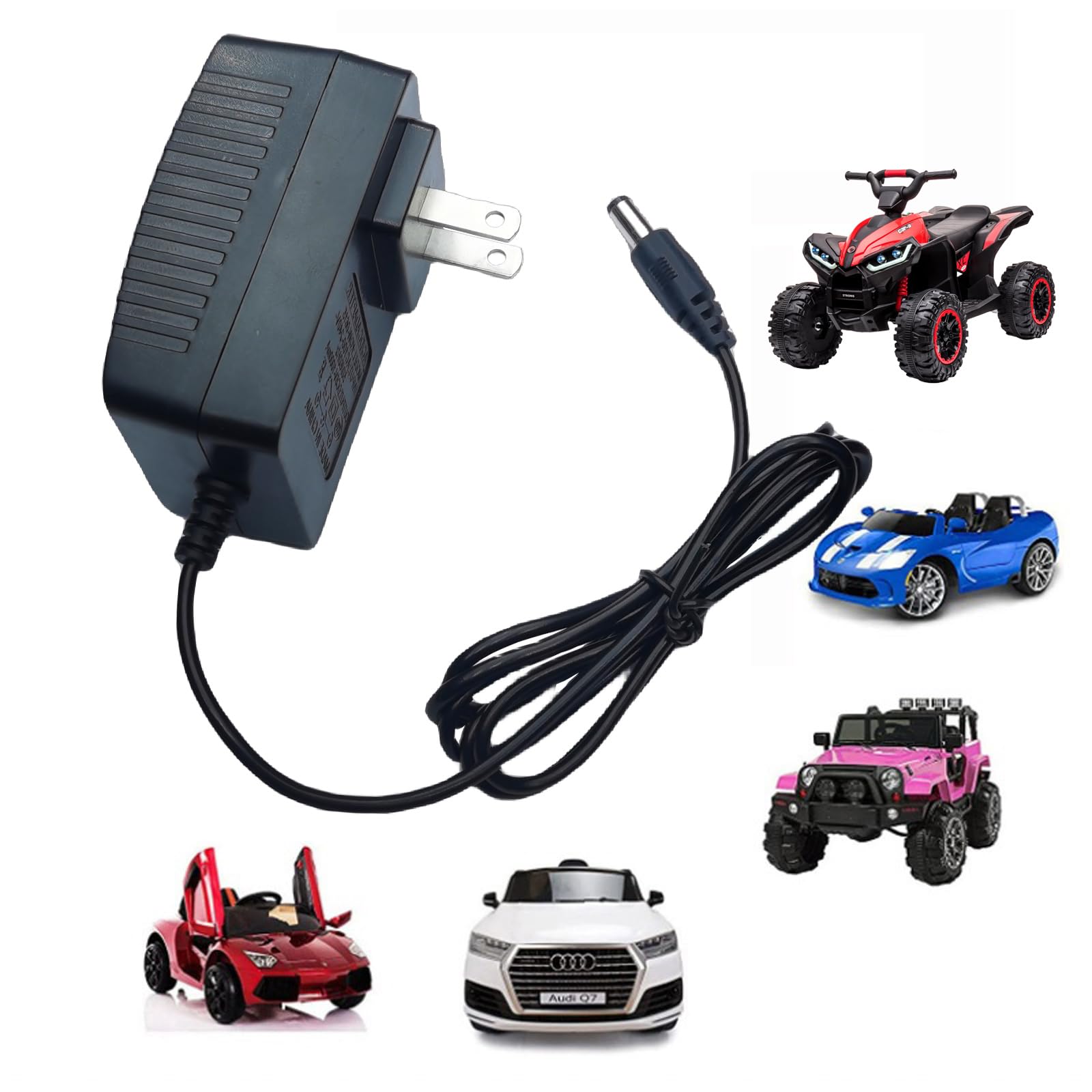 6V 1000mA Battery Charger for Ride-On Toys, Electric Cars, Power Wheels - Replacement Charger for Kids' Toy Cars, RC Vehicles, ATV, SUV, Truck & Trax - Perfect for Home, Outdoor Play & Backyard Adventures