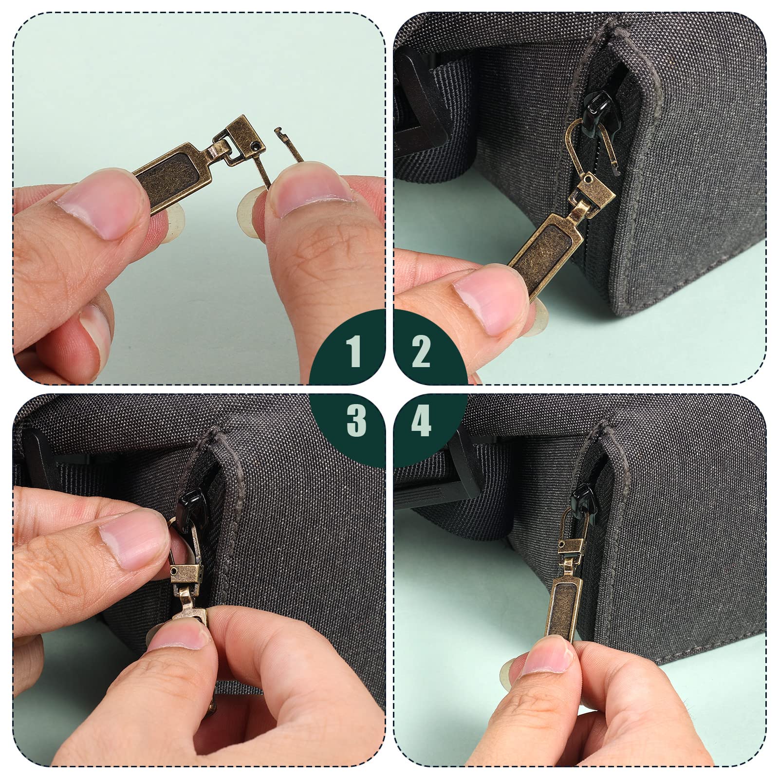 LUTER 8-Piece Bronze Metal Zipper Pull Replacement Set - Compatible with Jackets, Bags, Luggage & Outdoor Gear - Durable Zipper Accessories for Easy Grip & Style Upgrade