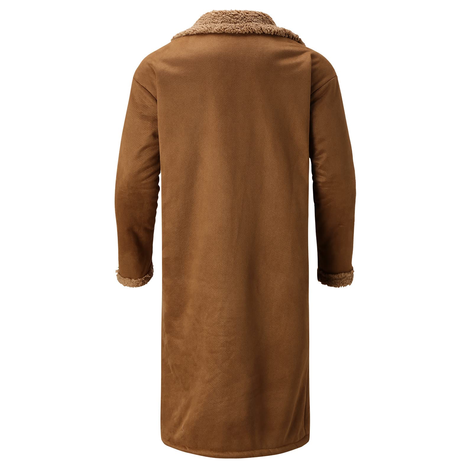 Men's Solid Color Wool Cardigan Coat - Casual Button-Up Long Sleeve Jacket with Turn-Down Collar | Perfect for Office Wear, Fall Layering & Winter Outfits