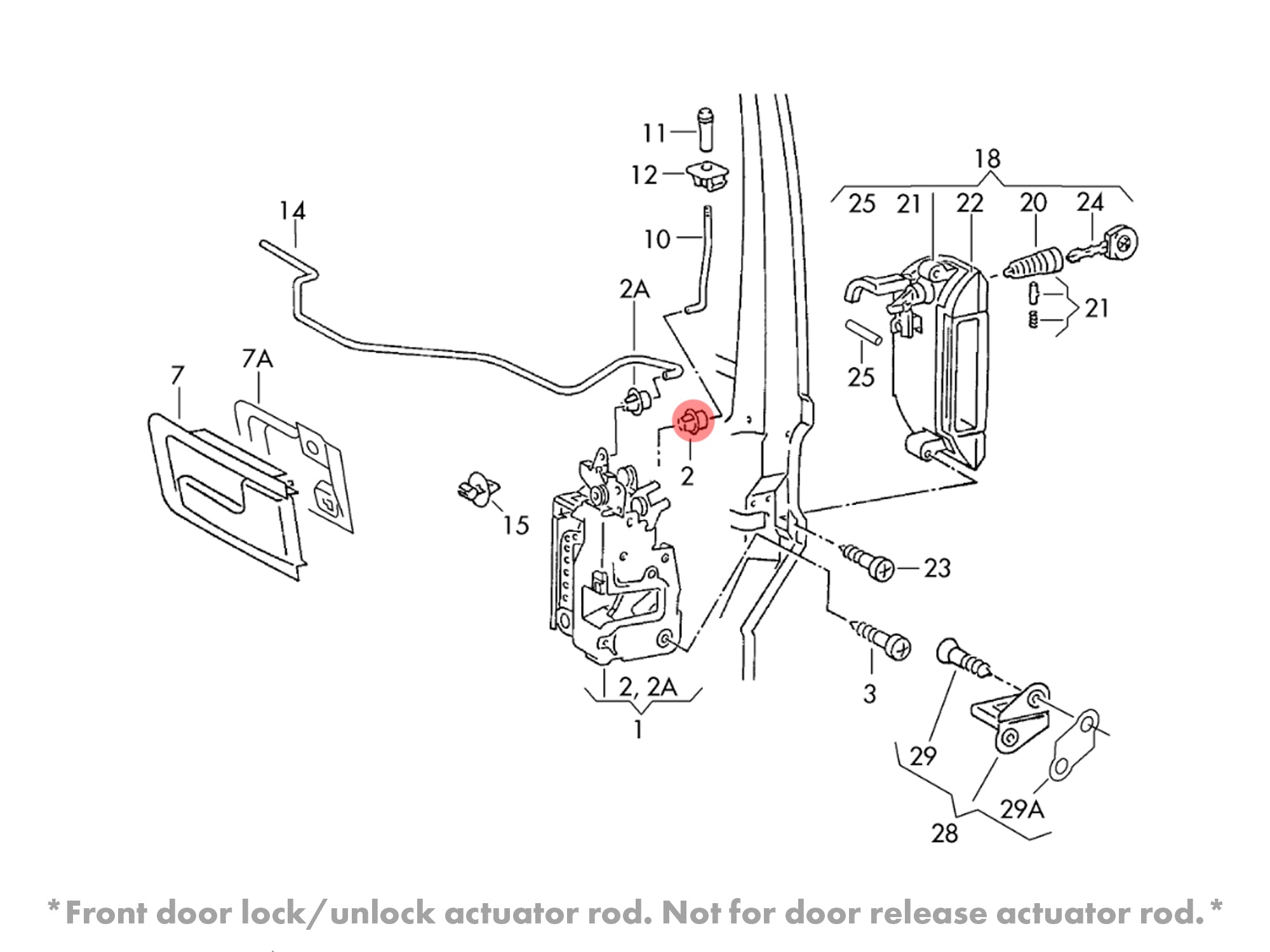 Eurovan Door Latch Rod Clip - Heavy Duty Replacement Part for VW Eurovan - Perfect for Van Door Repair & Maintenance