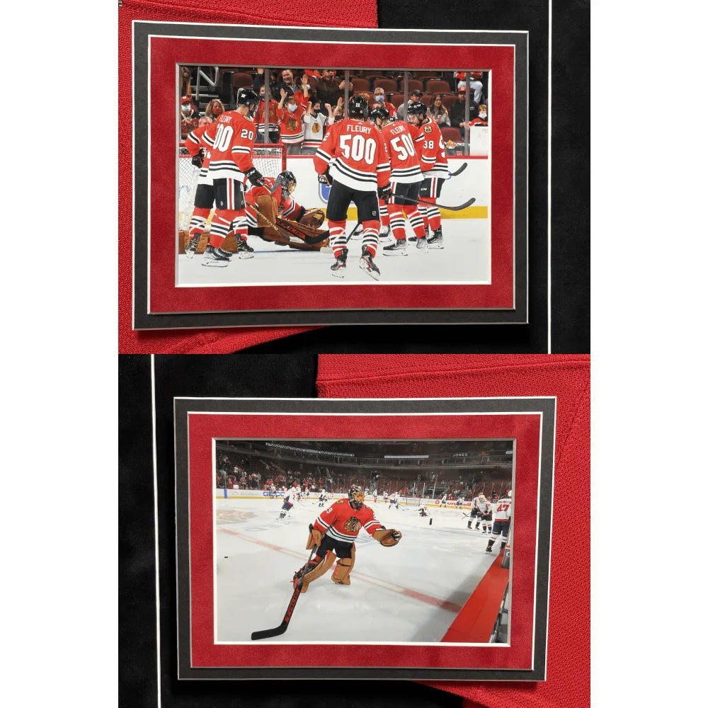 Authentic Marc Andre Fleury Game-Worn 500 Career Wins Chicago Blackhawks Jersey - Photomatched & Team COA Signed - Perfect for Hockey Memorabilia Collectors and NHL Fans Display