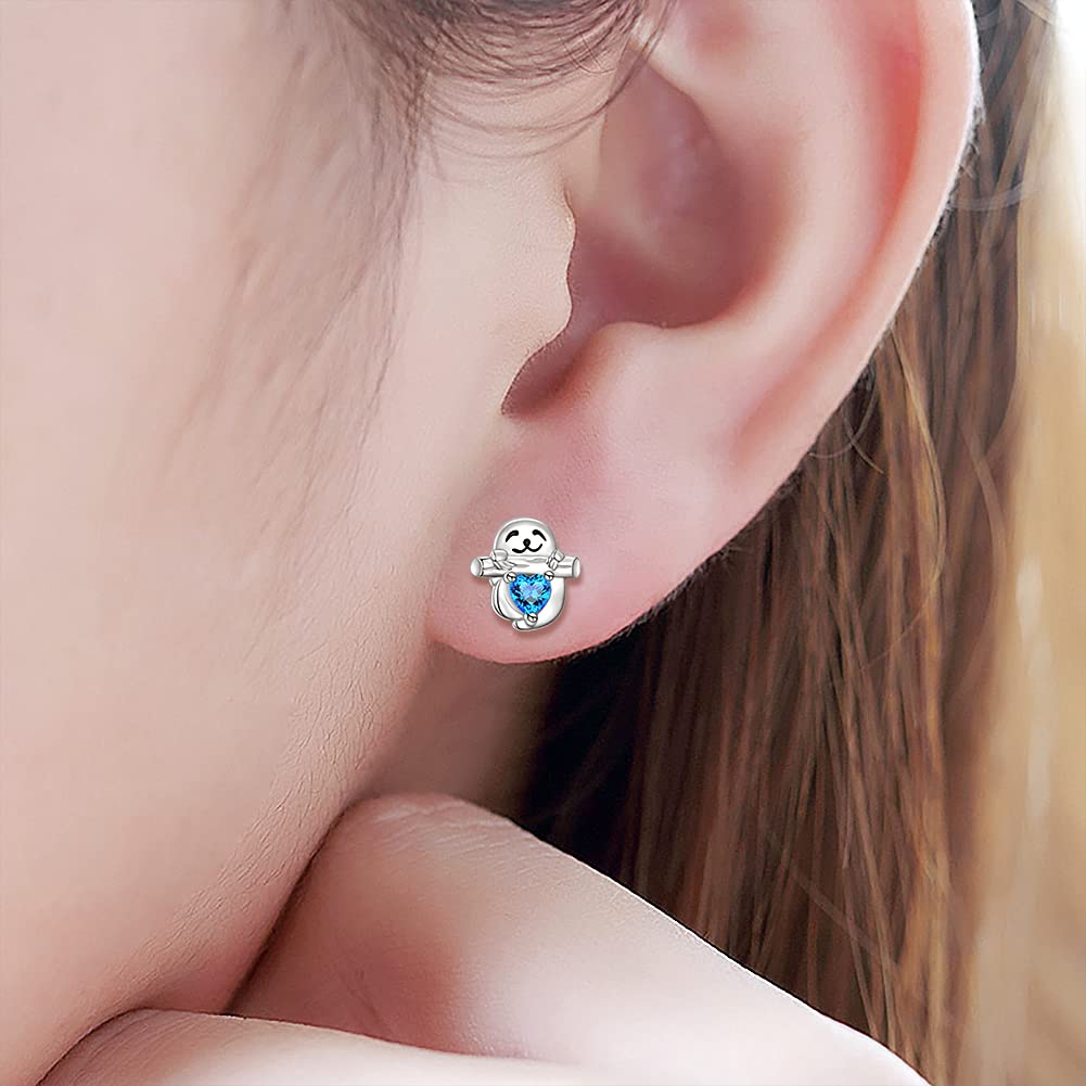 925 Sterling Silver Sloth Jewelry Set for Women - Sloth Necklace & Earrings, Cute Animal Lover Gifts for Her, Birthday & Christmas Presents - Perfect for Casual Wear, Date Nights & Gifts for Sloth Enthusiasts