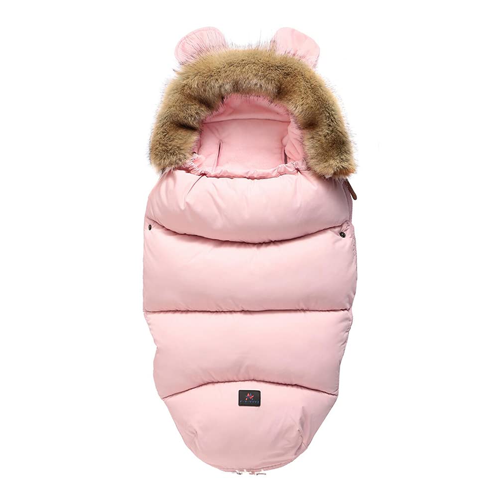Cozy Baby Stroller Footmuff - Detachable Winter Pram Cover with Windproof & Waterproof Design for Newborns & Toddlers - Warm Fleece Lining, Machine Washable (Pink) - Perfect for Strolls in Cold Weather, Snowy Days & Outdoor Adventures
