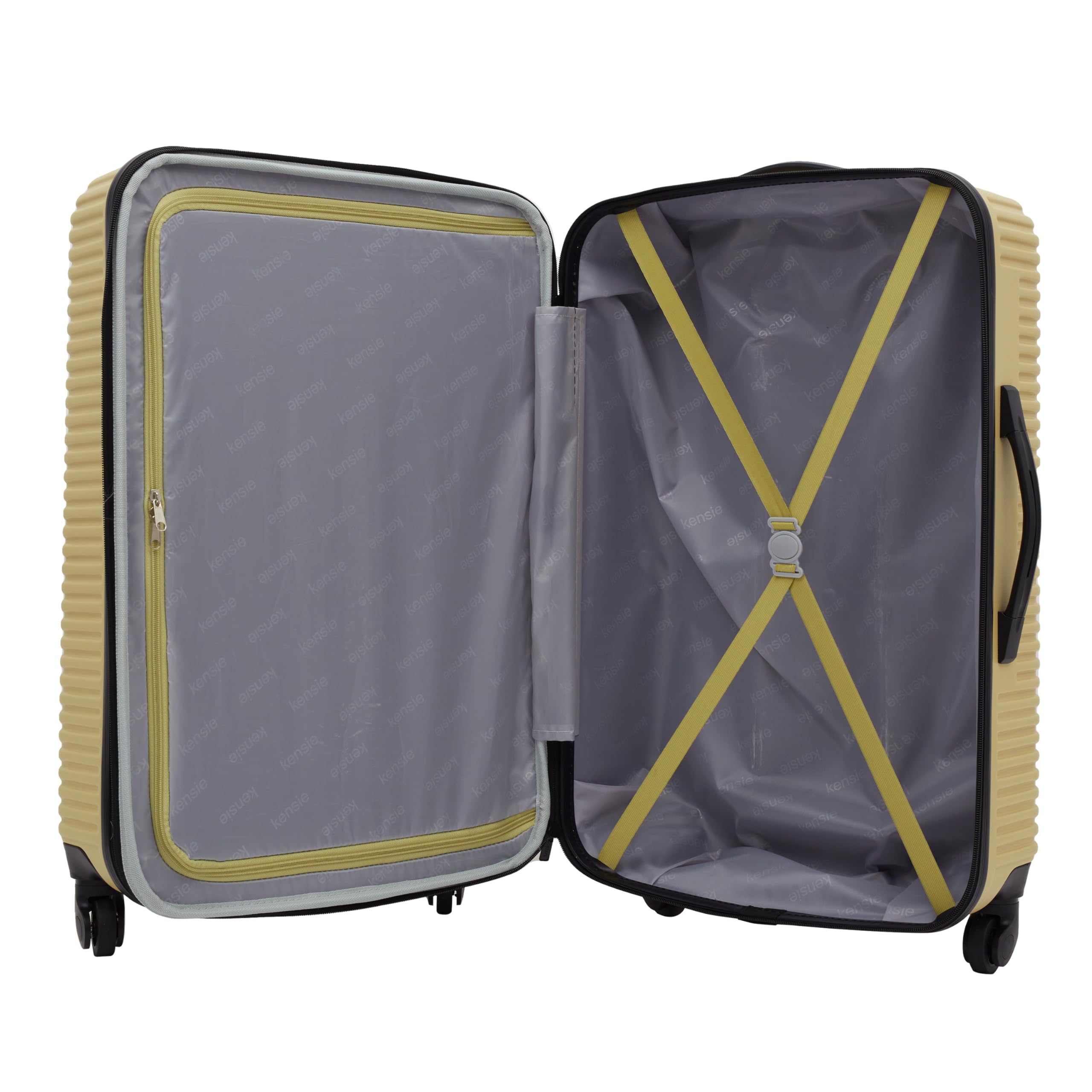 Kensie Women's Hillsboro 4-Piece Luggage Set - Dried Moss Color, Lightweight Spinner Suitcase & Travel Bags for Vacation, Business Trips & Weekend Getaways