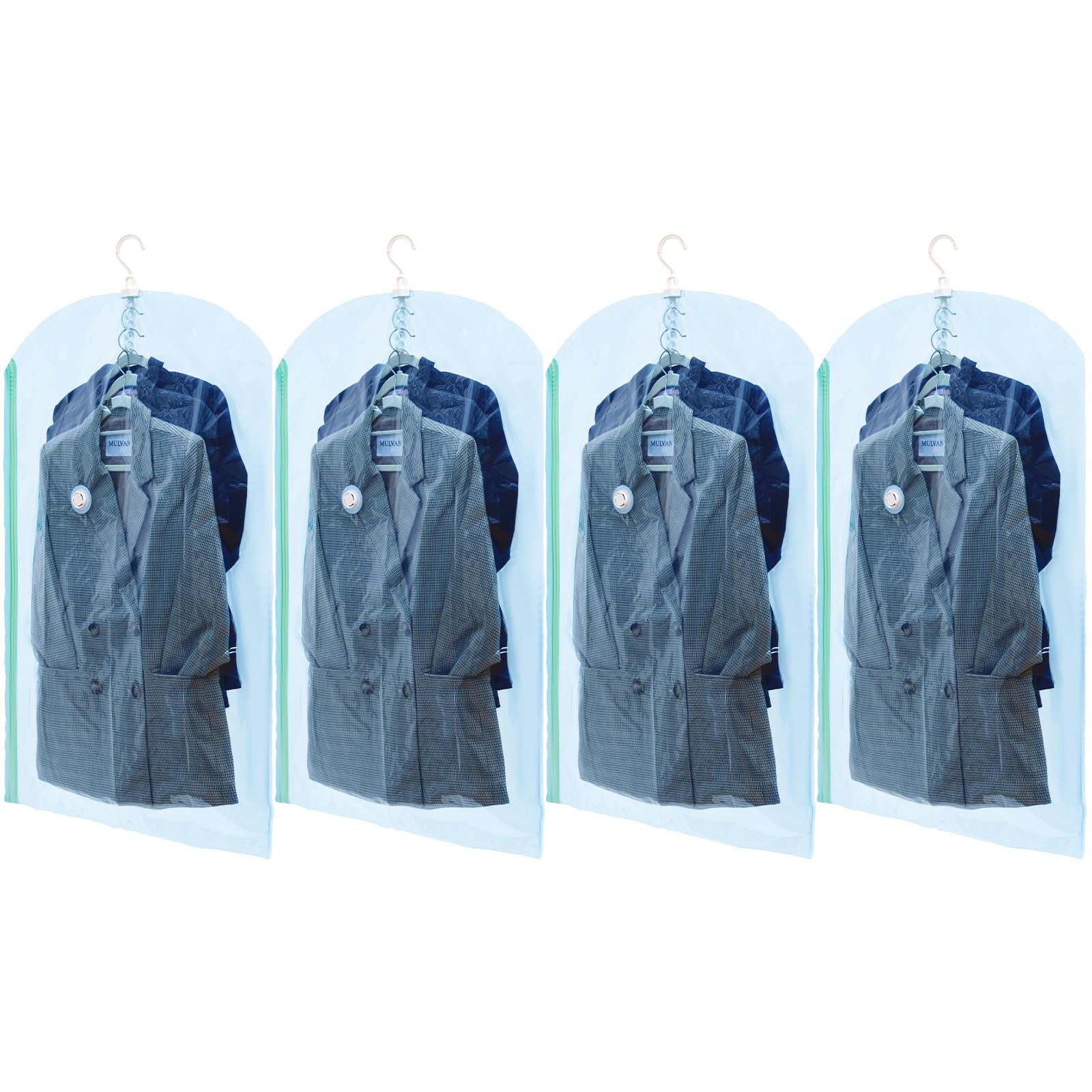 Vacuum Storage Bags 4 Pack (41.3x27.6 Inch) - Space Saving Hanging Garment Bags for Clothes, Jackets, Suits & Dresses | Closet Organizer for Seasonal Clothing Storage | Perfect for Travel, Moving & Home Organization