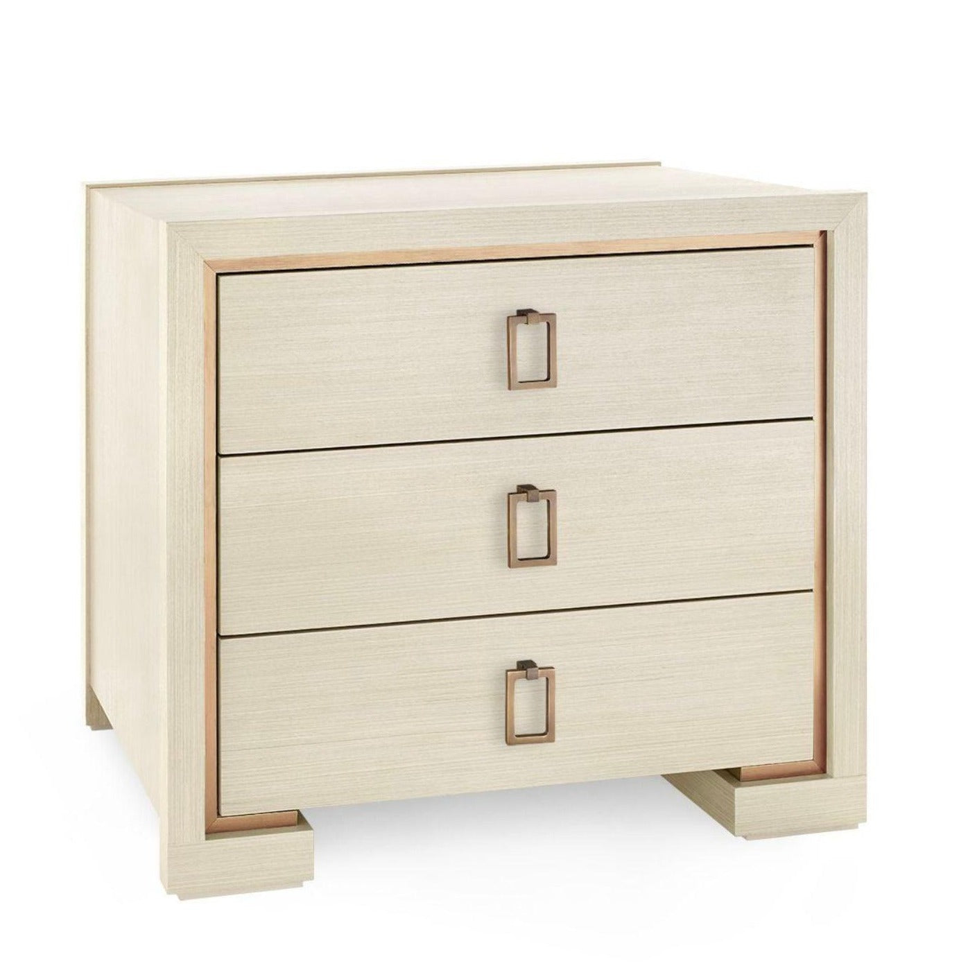 Blake 3-Drawer Side Table in Blanched Oak - Customizable Pull Handles | Nightstand, Bedroom End Table, Living Room Accent Furniture