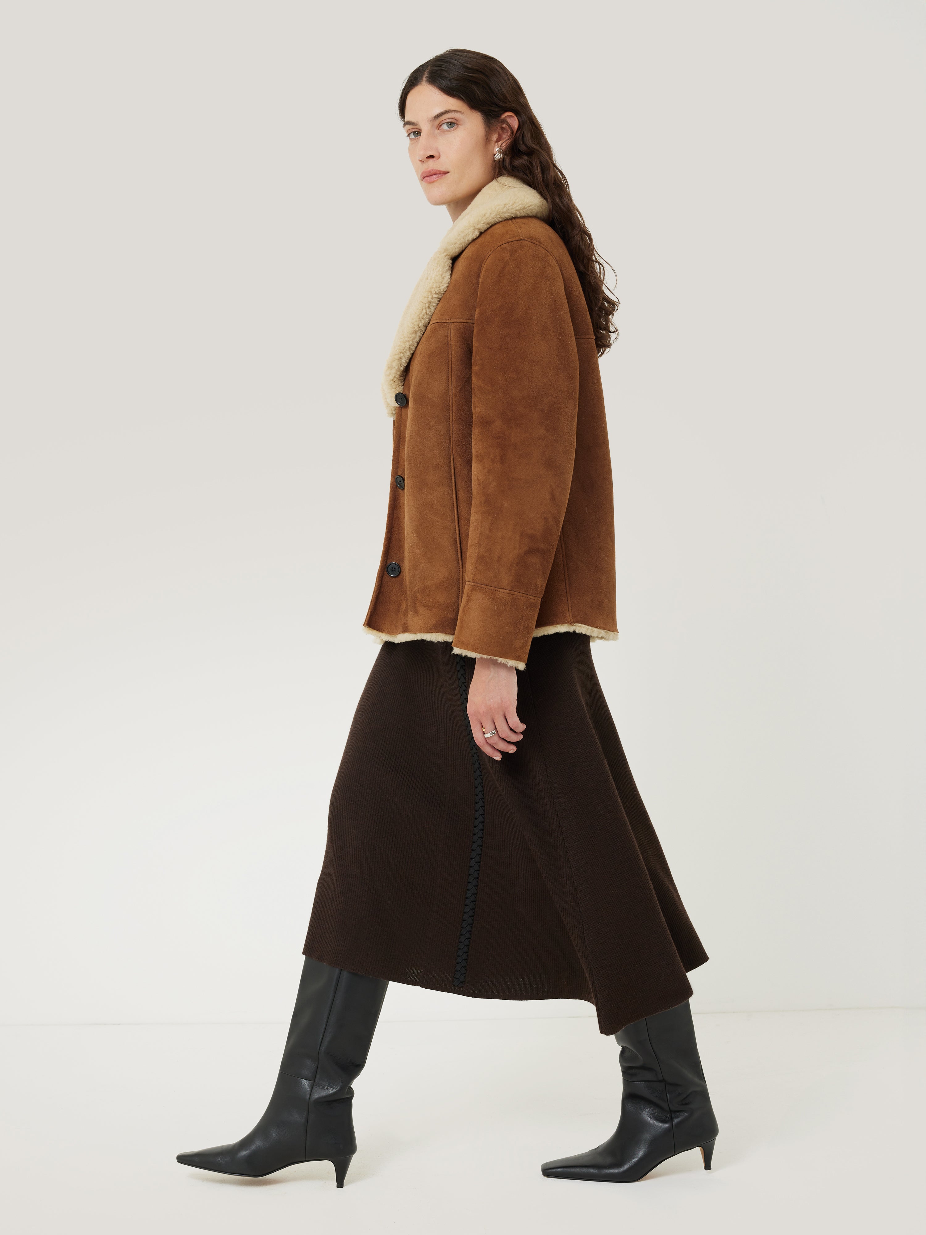 Premium Merino Shearling Leather Coat for Women - Warm Winter Jacket with Soft Wool Lining | Perfect for Cold Weather, Outdoor Adventures & Stylish Winter Fashion