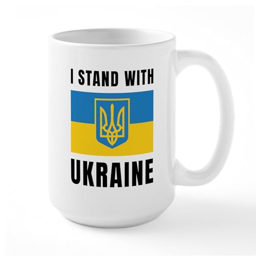 White - I Stand With Ukraine Large Mug