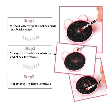 BANIRA 2-in-1 Silicone Makeup Brush Cleaner Pad - Dry Brush Color Switch & Wet Cleaning Mat with Color Removal Sponge - Perfect for Professional & Home Makeup Brush Care