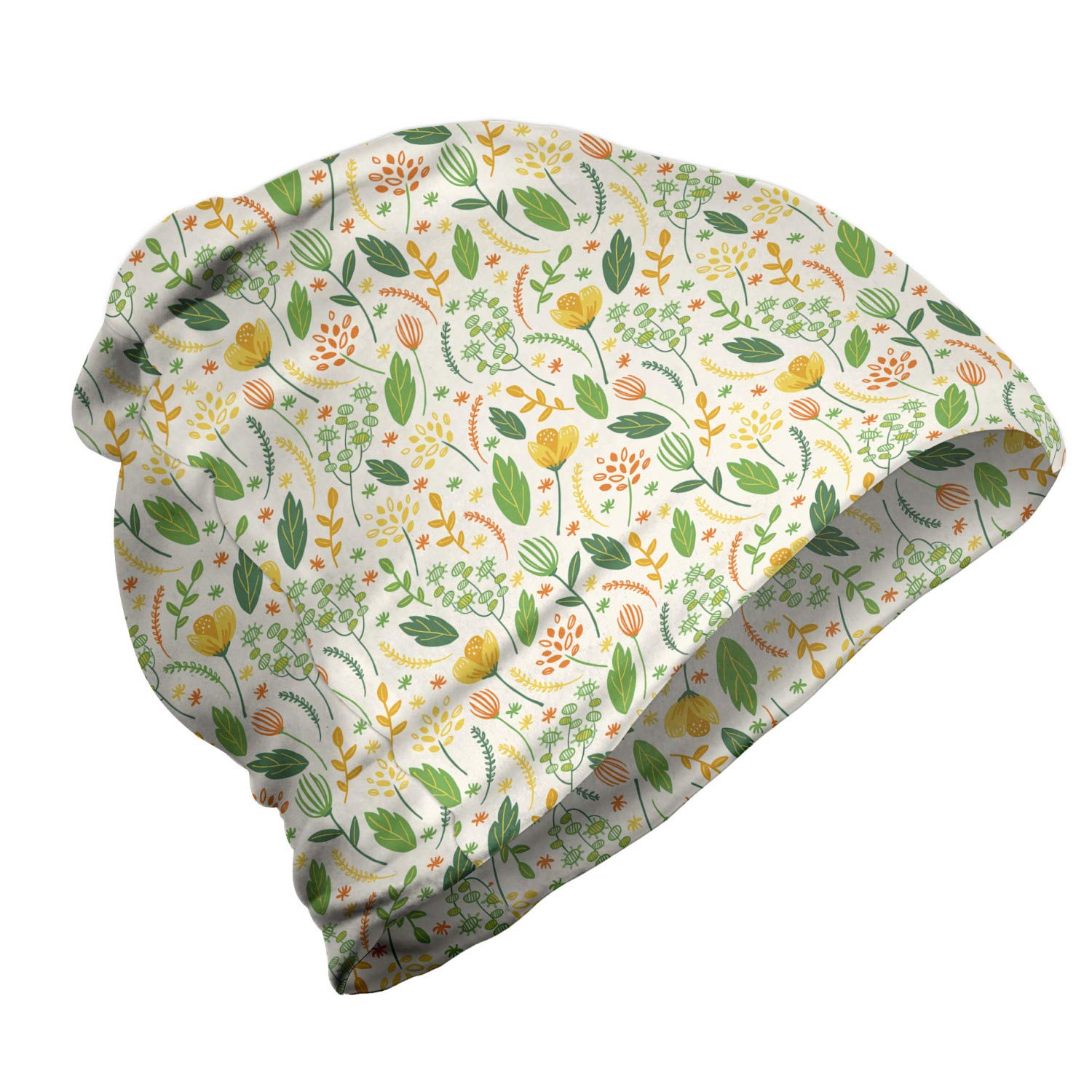 Ambesonne Unisex Beanie - Meadow Blooms Flourishing Design, Warm Knit Winter Hat for Men & Women - Perfect for Hiking, Outdoor Activities & Cold Weather Fashion