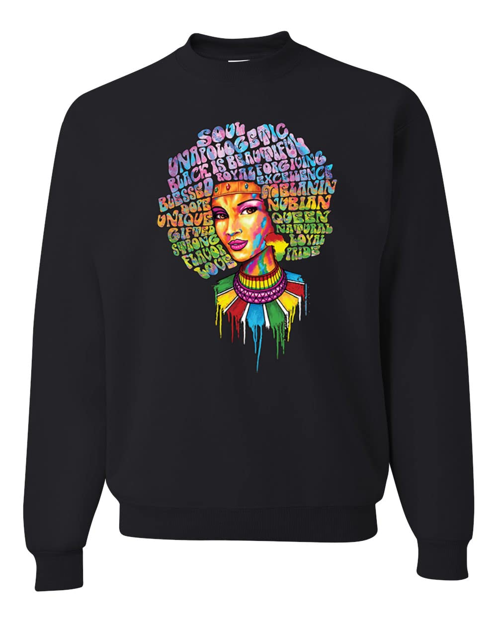 Wild Bobby Words of Character Strong Black Woman Black Pride Unisex Crewneck Graphic Sweatshirt | Empowering Black Pride Apparel for Women & Men | Perfect for Casual Wear, Street Style & Social Justice Events