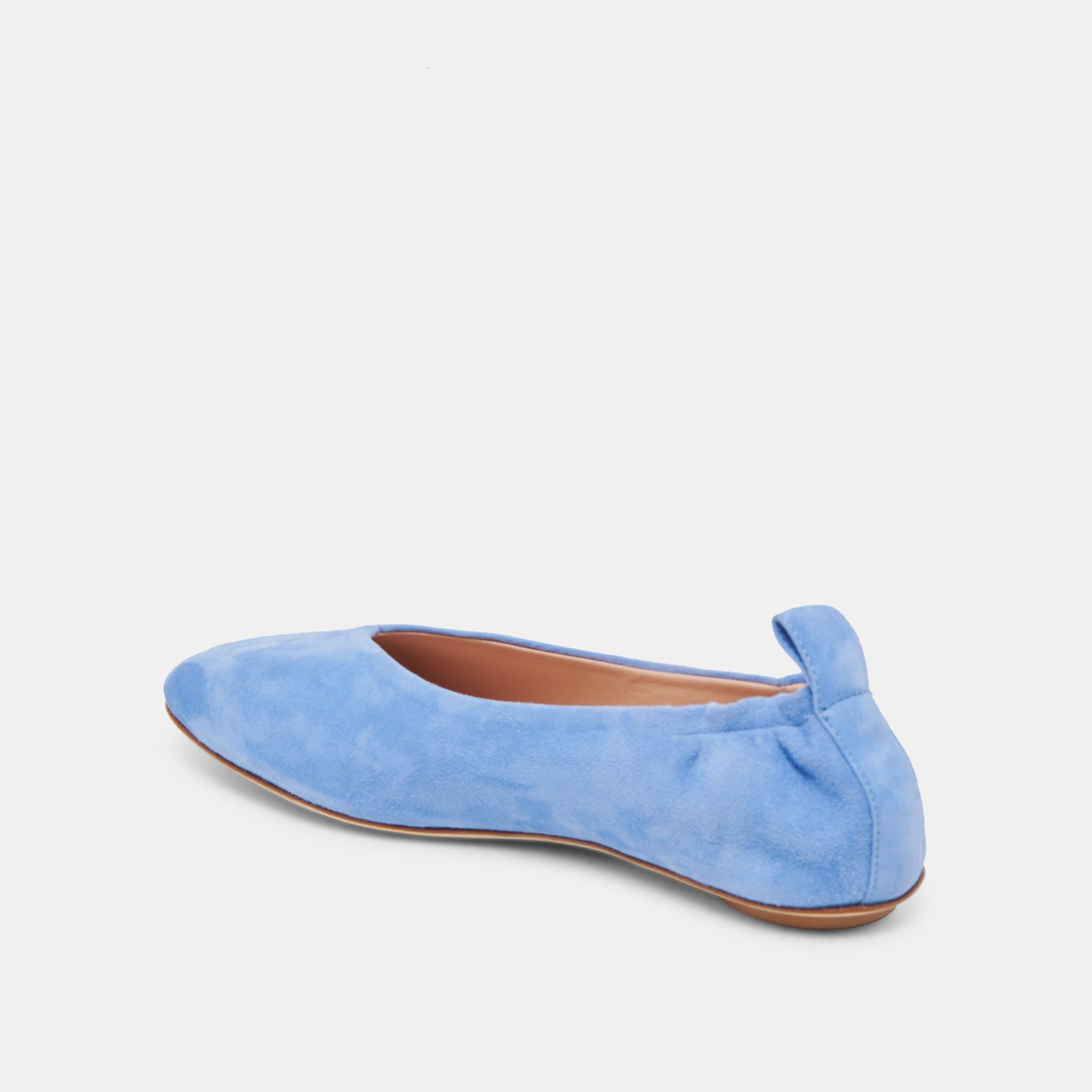 VINNIE Women's Ballet Flats - Dusty Blue Suede Loafers for Women | Comfortable Slip-On Shoes for Work, Travel & Casual Wear