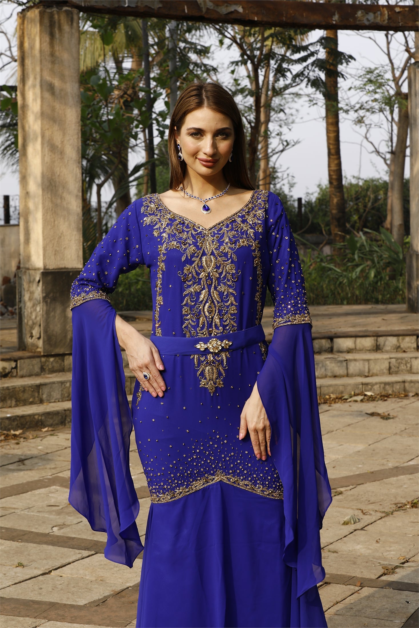 Elegant Designer Algerian Caftan Mermaid Wedding Dress - Perfect for Bridal Ceremonies, Evening Galas & Special Occasions