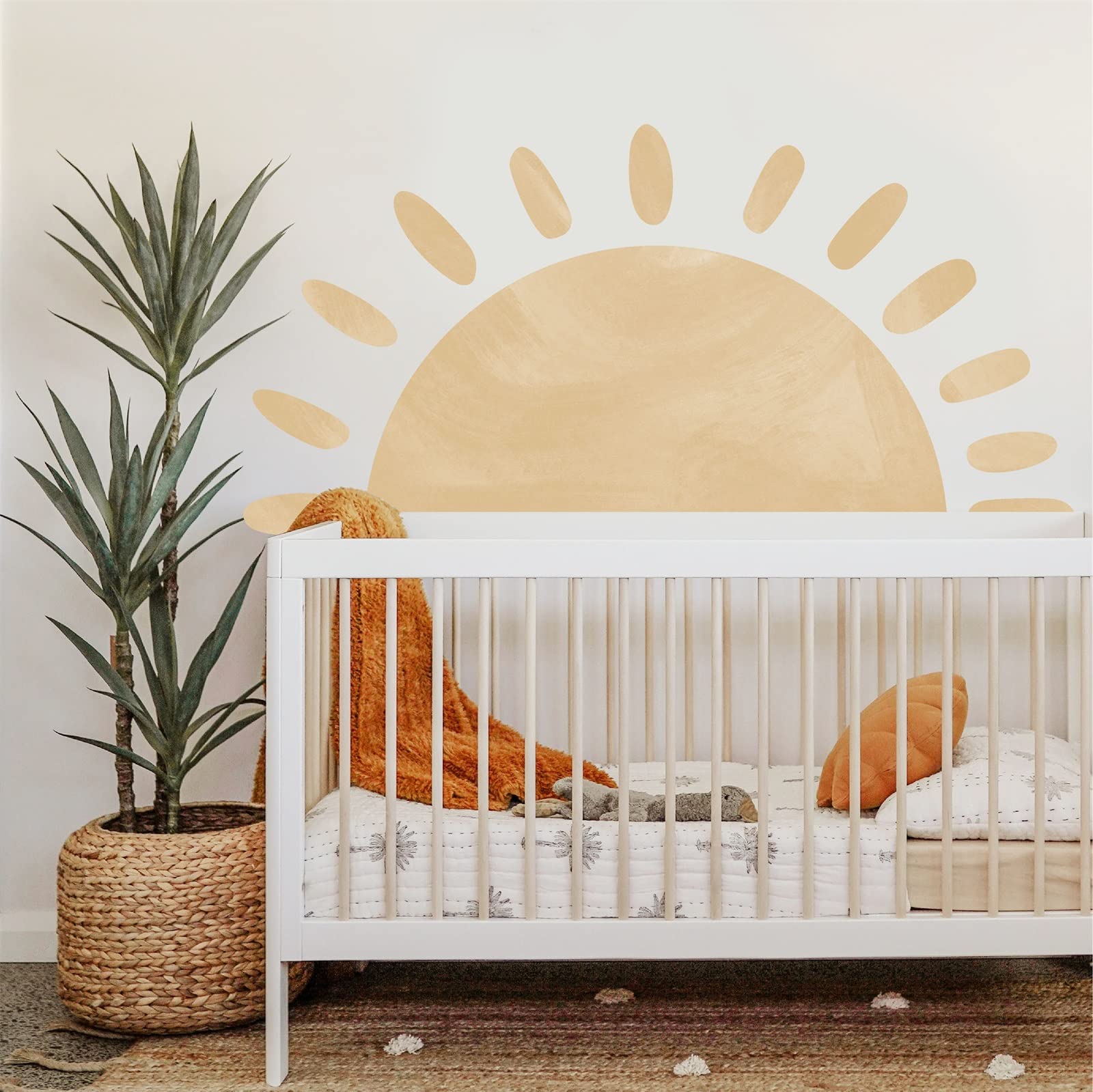 Half Sun Wall Decals - Large Modern Vinyl Wall Stickers | Removable Peel & Stick Decor for Living Room, Bedroom, Playroom | Perfect for Nursery, Kids Room & Home Office Wall Art