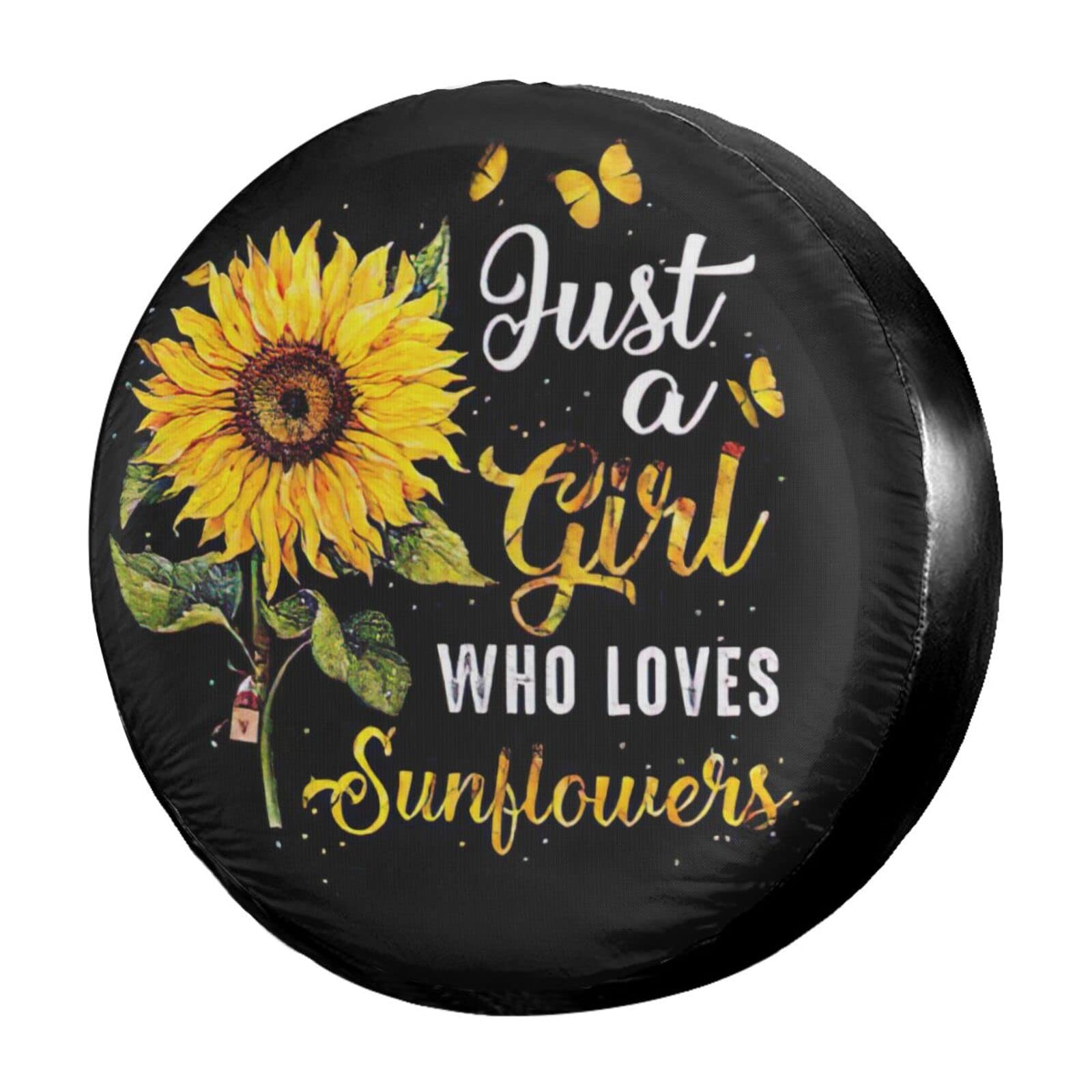 Waterproof 17 Inch Butterfly Sunflower Spare Tire Cover - Dust-Proof Wheel Protector for Jeep, Trailer, RV, SUV & Most Vehicles | Perfect for Outdoor Adventures & Road Trips