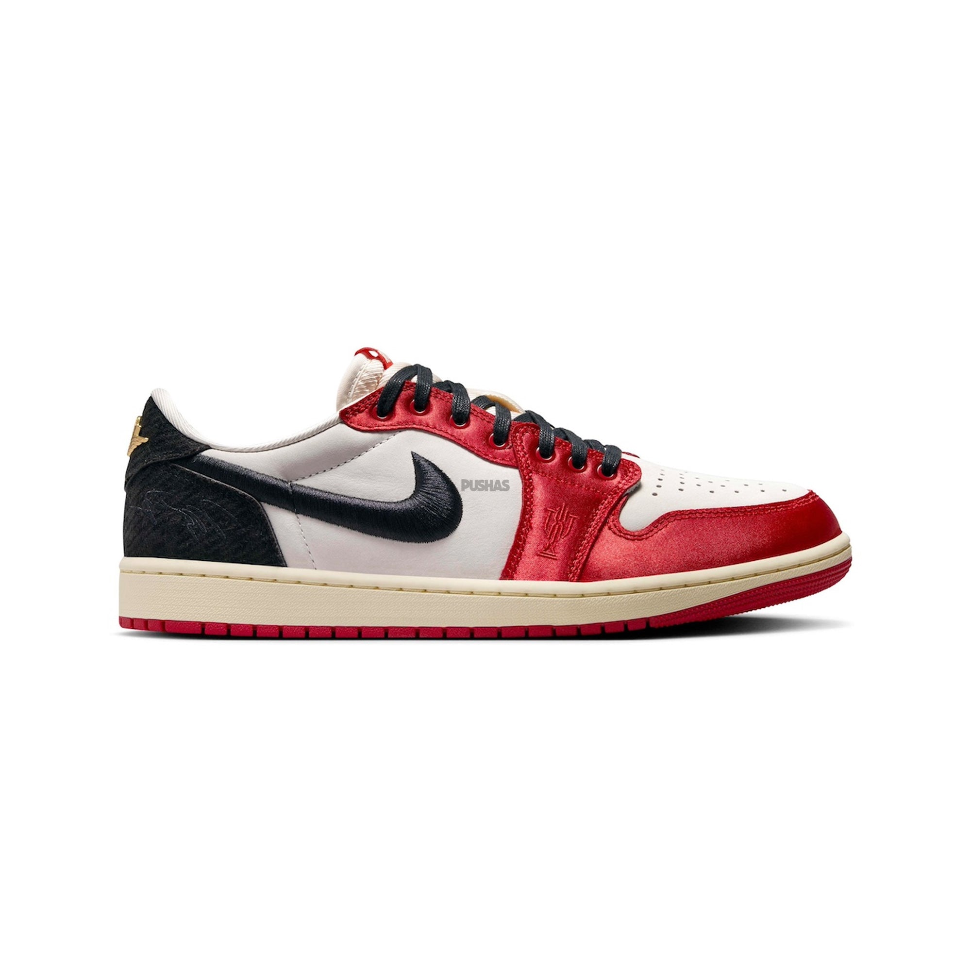 Air Jordan 1 Low OG x Trophy Room 'Sail/Black/Varsity Red' Sneakers (2024) - Limited Edition Basketball Shoes for Men, Streetwear Fashion & Sneaker Collection