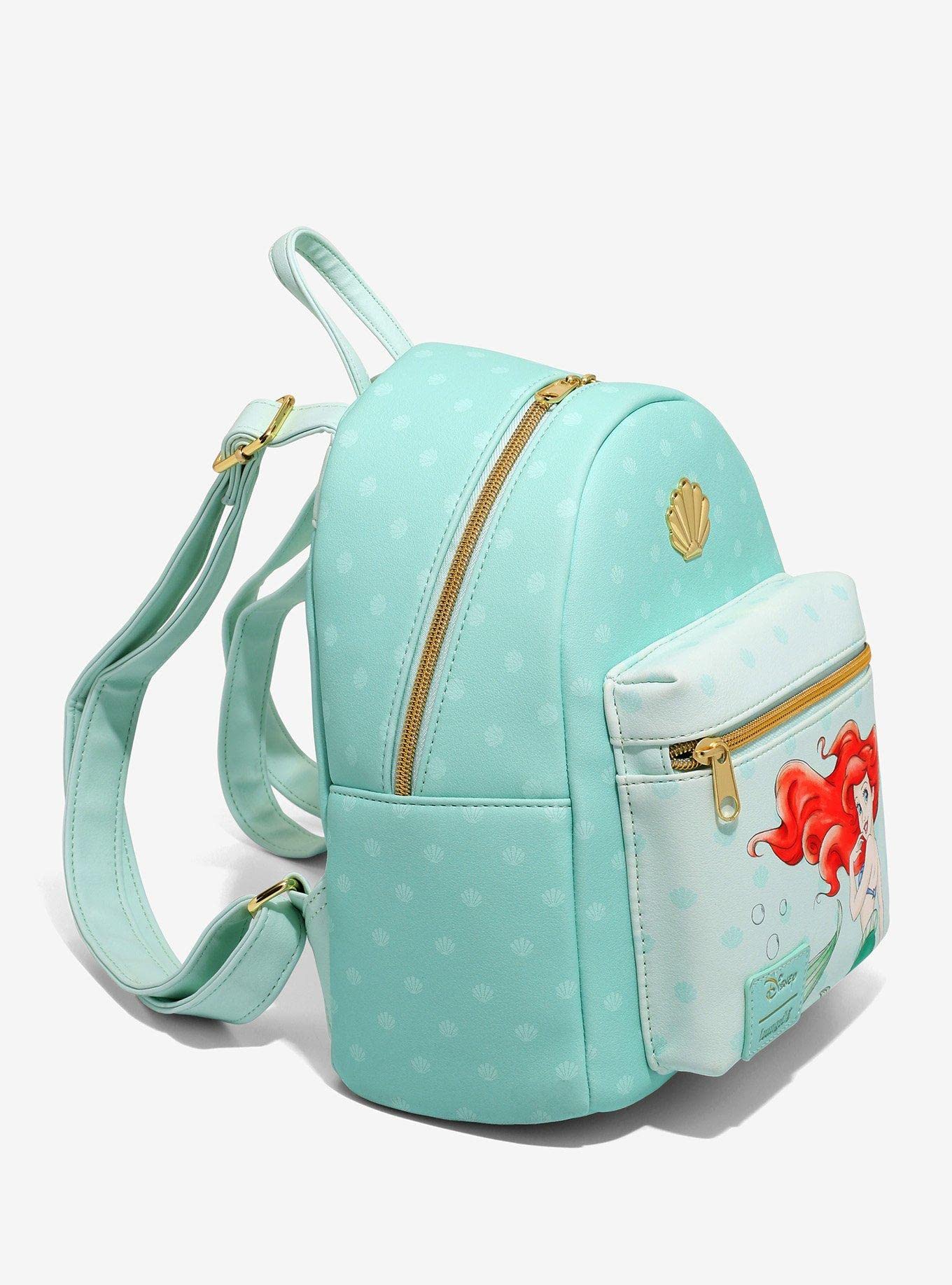 Loungefly Disney The Little Mermaid Ariel & Shells Mini Backpack - Cute Disney Princess Accessory for Women & Teens - Perfect for Cosplay, Theme Parks & Everyday Use