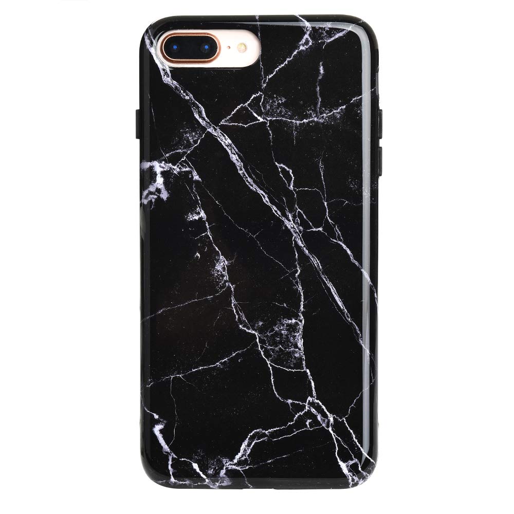 Velvet Caviar iPhone 8 Plus Case & iPhone 7 Plus Case - Cute Protective Phone Cover for Women | Shockproof Slim Marble Design | Perfect for Work, School & Everyday Use (Black Marble)