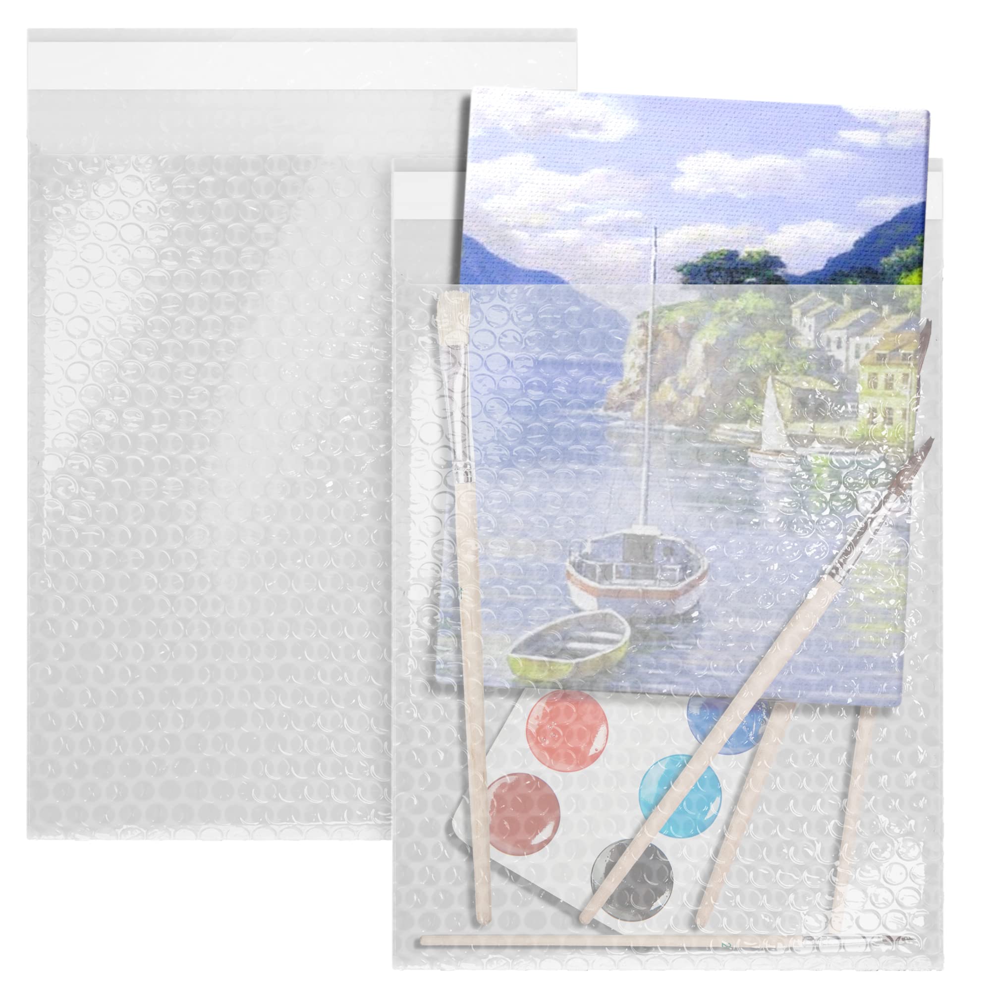 AMIFF 8.5 x 11 Inch Clear Bubble Mailers - Pack of 25 Self-Sealing Waterproof Shipping Envelopes | Anti-Static Bubble Padded Pouches for Mailing, Moving & Ecommerce Packaging | Perfect for Online Sellers, Small Businesses & Home Organization