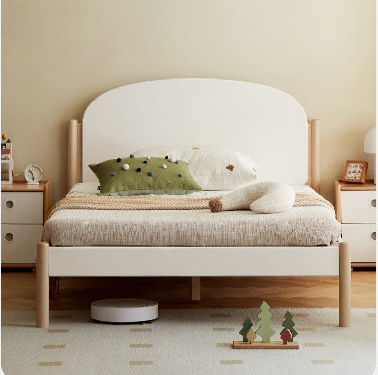 Solid Wood Poplar Kids Bed for Boys & Girls - Durable & Safe Children's Bedroom Furniture for Toddler to Teen Years