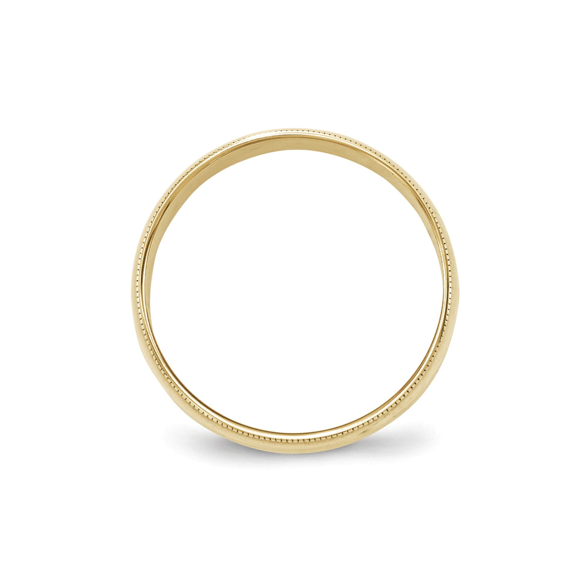 10k Yellow Gold 6mm Milgrain Wedding Band - Size 12.5 for Bridal Jewelry