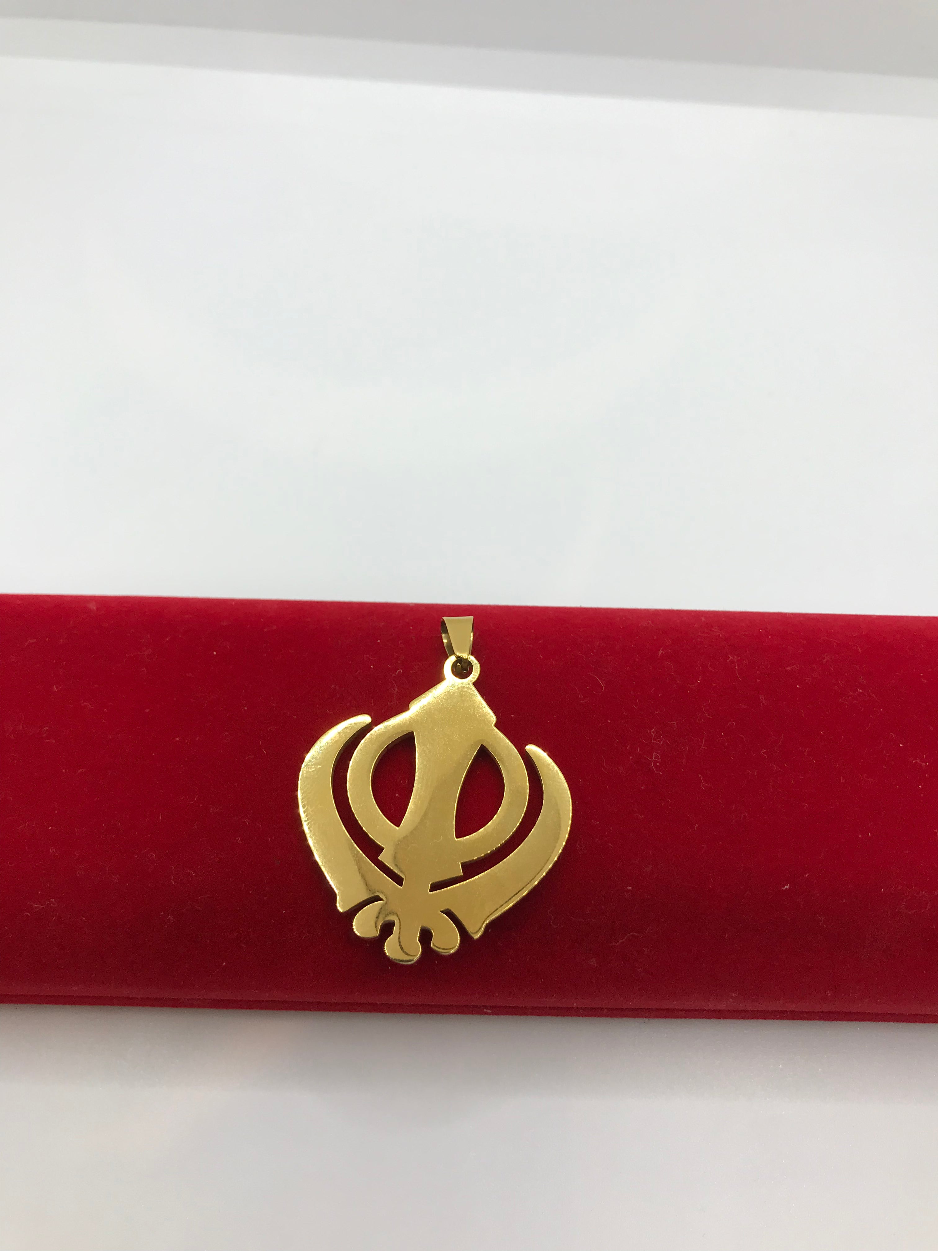 18k Gold Plated Khanda Necklace - Spiritual Sikh Jewelry for Men & Women - Perfect for Religious Ceremonies, Weddings & Everyday Wear