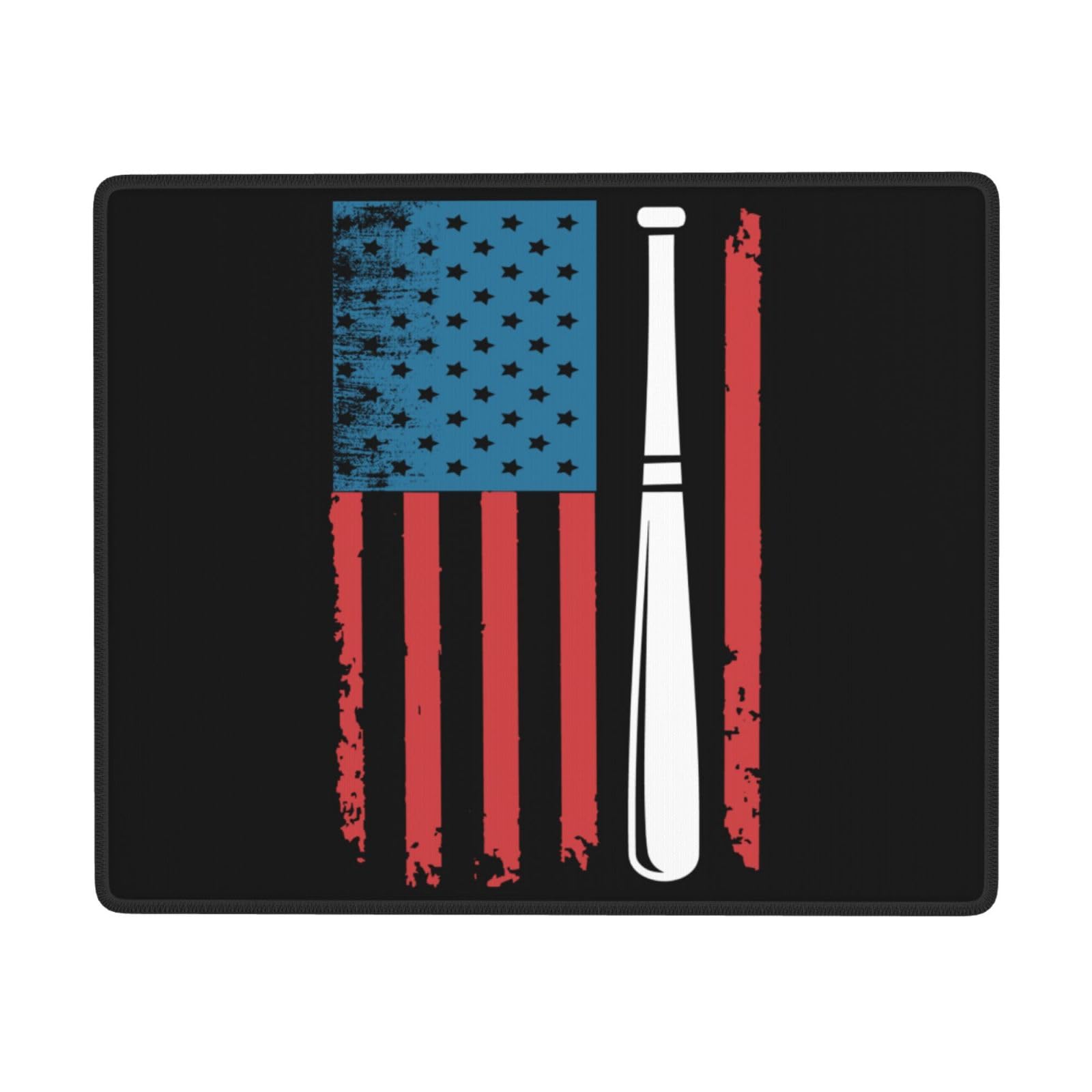 SIYTUAU USA Flag Baseball Mouse Pad - Waterproof, Non-Slip Rubber Gaming Mousepad (7x9 inches) for Office, Laptop & PC - Perfect for Work, Gaming & Patriotic Decor
