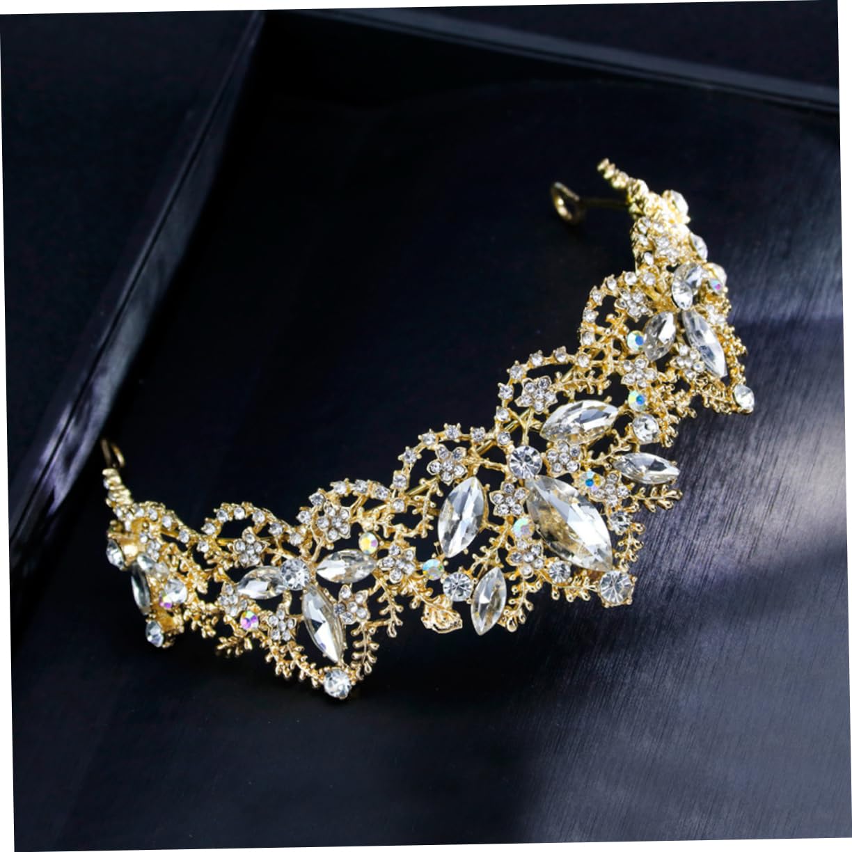 Elegant Bridal Tiara Headband - Wedding Headdress for Bride, Prom & Party - Queen Crown Headpiece for Women - Perfect for Weddings, Proms, and Special Occasions