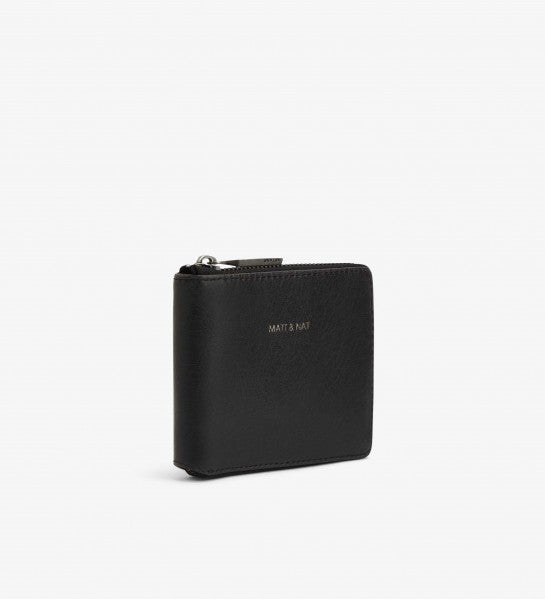 Matt & Nat Vegan Leather Watson Wallet in Black - Stylish & Eco-Friendly RFID Blocking Bifold Wallet for Men & Women - Perfect for Everyday Use, Travel & Business