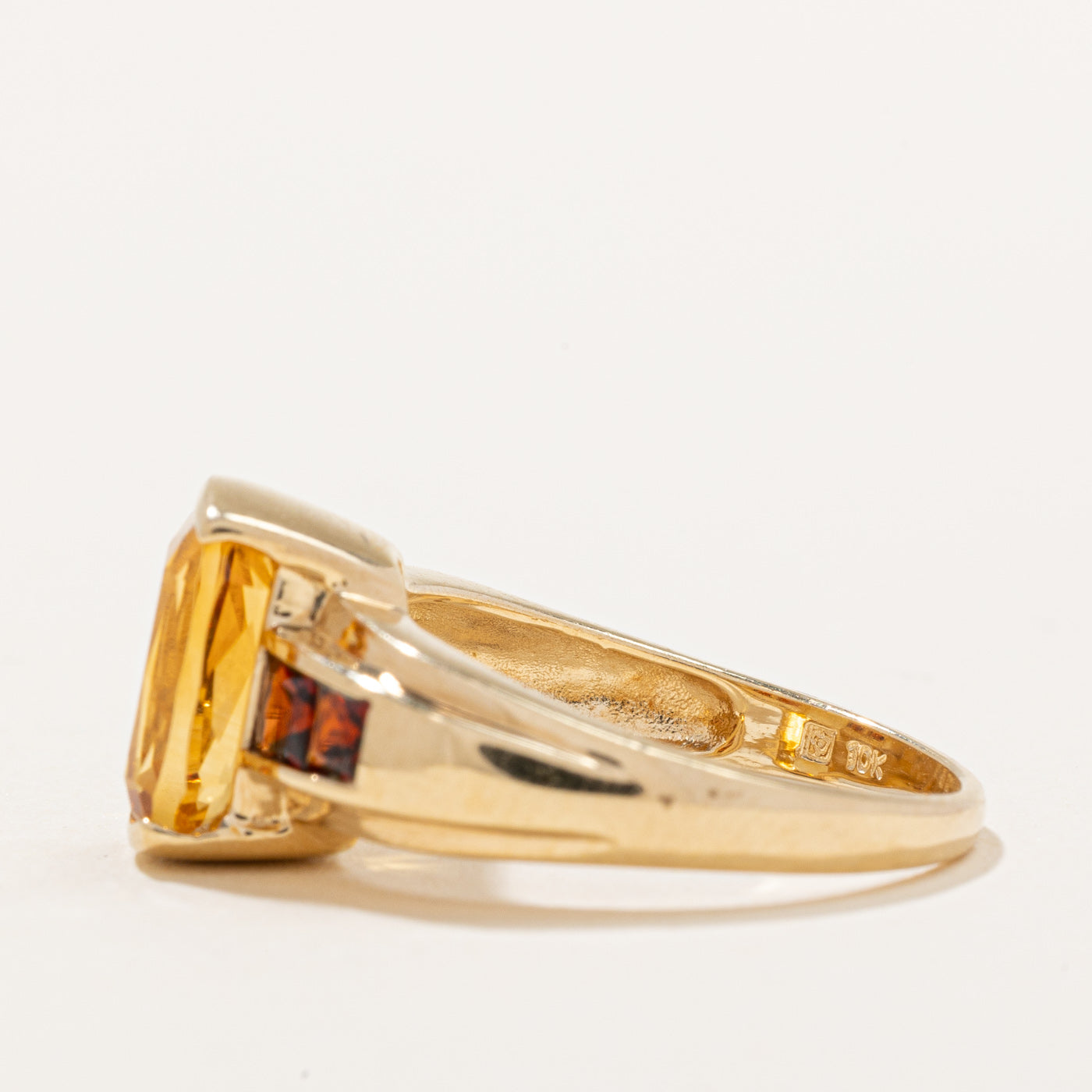 3.00ct Citrine & 0.50ctw Garnet Cocktail Ring - Size 6.75 - Elegant Statement Jewelry for Women - Perfect for Parties, Weddings & Special Occasions