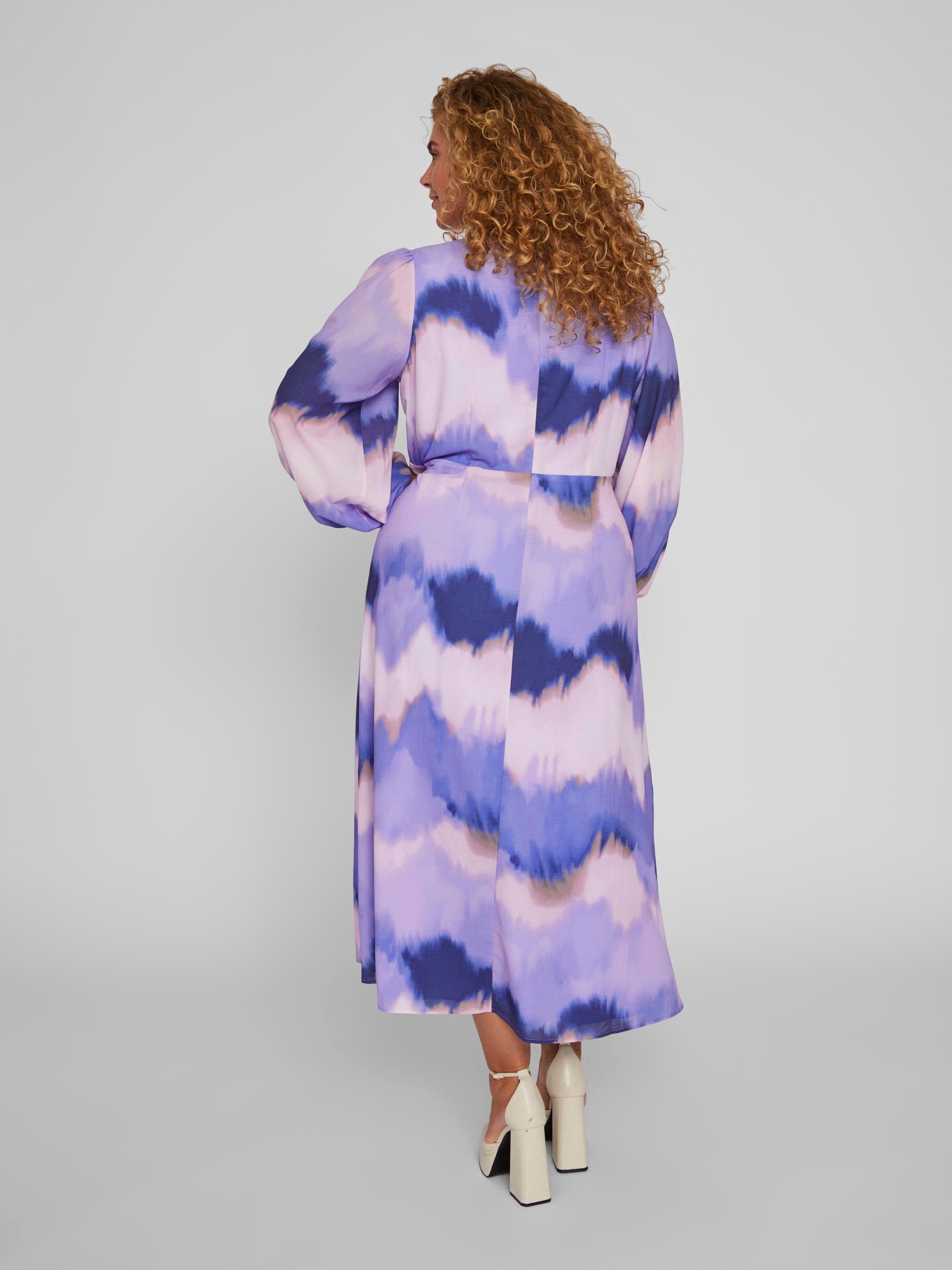 Elegant IRA V-Neck Dress in Sweet Lavender - Flowy Women's Summer Dress for Casual Outings & Date Nights
