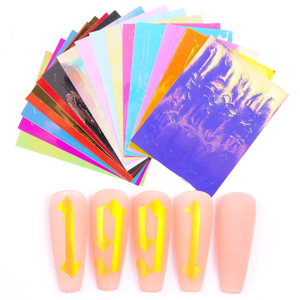 Tickas Nail Sticker Kit - 16 Vibrant Colors DIY Nail Art Stickers with Adhesive Numbers & Patterns for Women | Perfect for Home Manicures, Parties & Gift Giving