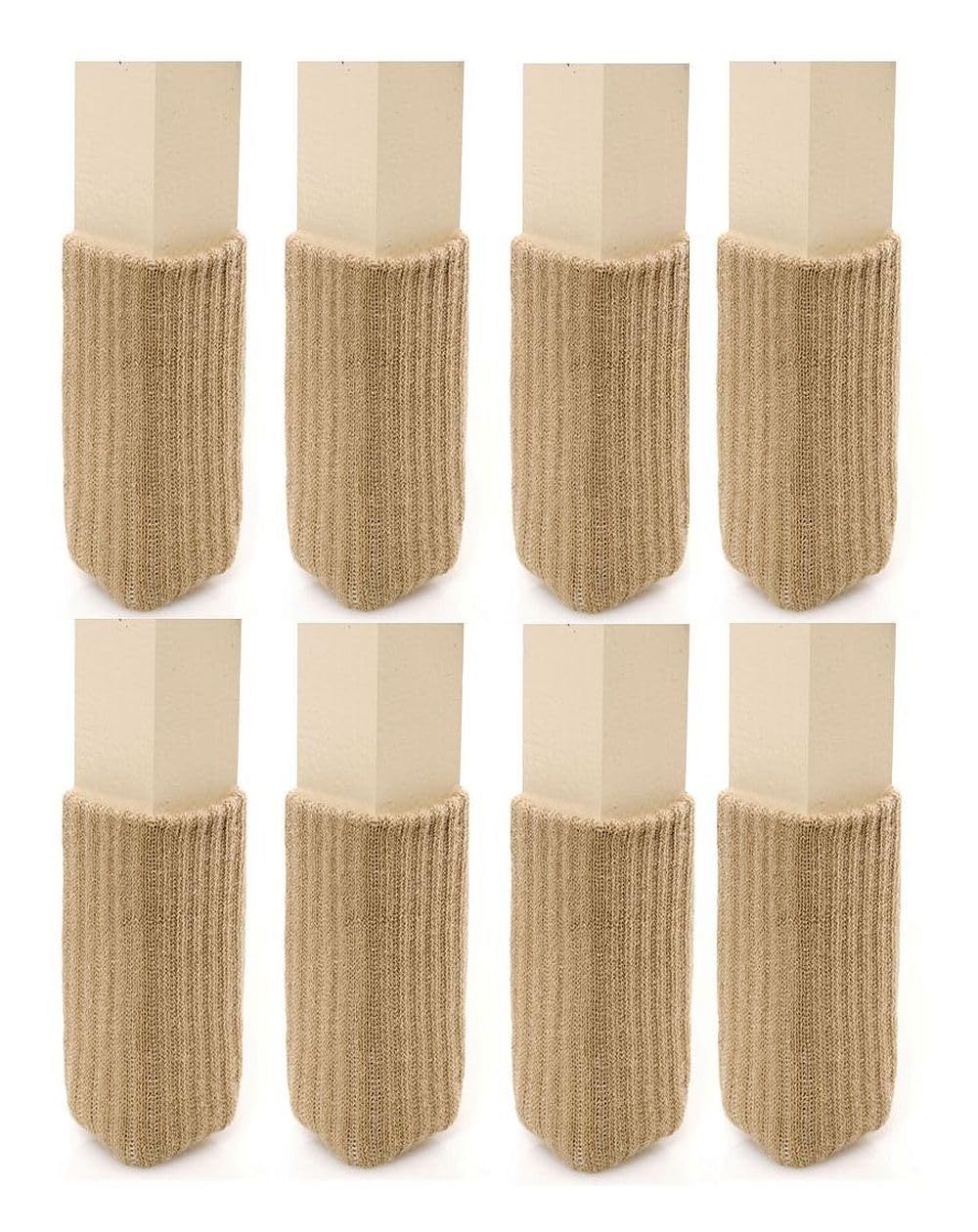 Original Furniture Sock Floor Protectors - Tan X-Small Chair Leg Covers for Hardwood Floor Protection | Prevents Scratches & Noise on Wood Floors, Ideal for Dining Chairs & Office Furniture