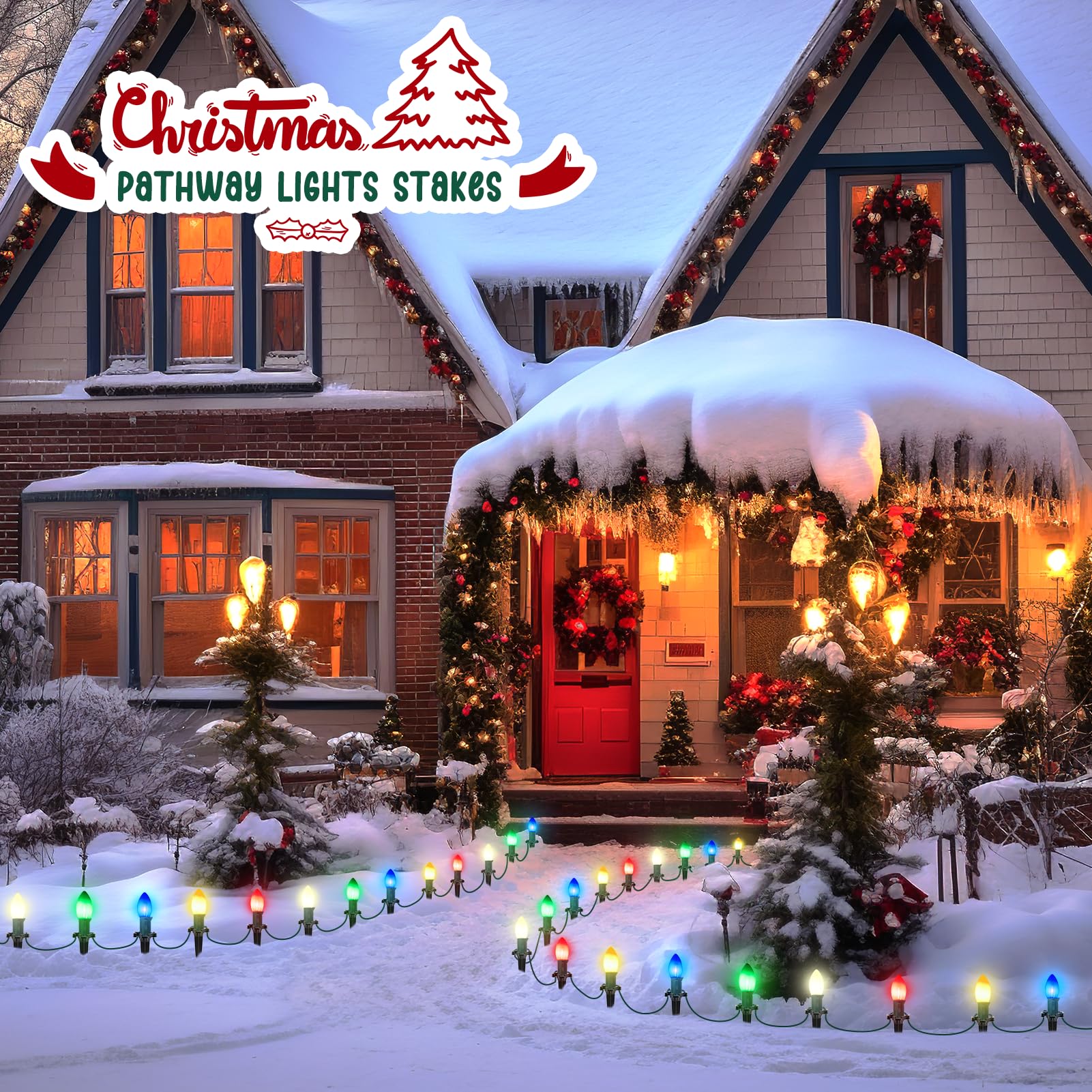 200 Pcs Black Plastic Christmas Light Stakes - Universal Replacement for C7 C9 String Lights, 4.5 Inch - Perfect for Holiday Yard Decorations, Pathway Lighting, and Outdoor Christmas Displays