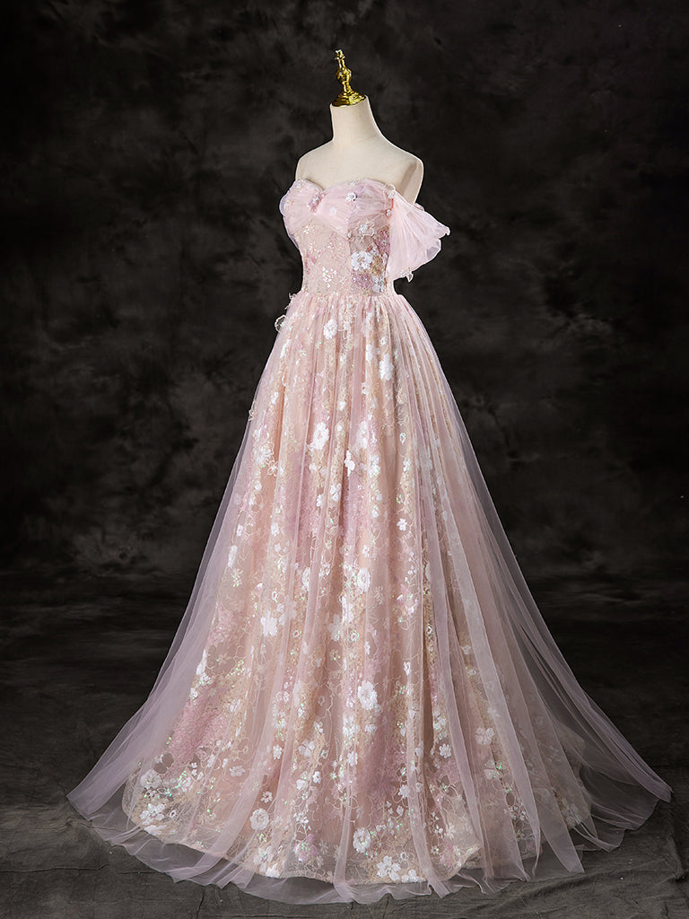 Elegant A-Line Off Shoulder Pink Dress for Women - Perfect for Summer Weddings, Parties & Date Nights