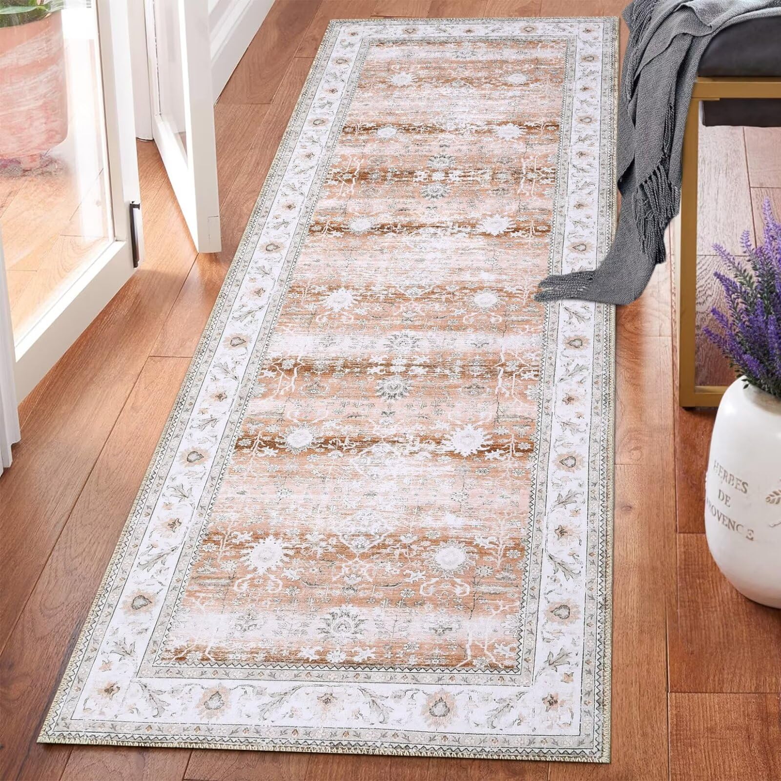 GARVEE 2x6 Runner Rugs - Soft Washable Boho Indoor Carpet for Living Room, Bedroom, Dining Room, Kitchen, Office & Nursery | Foldable Easy Care Floor Mat - Perfect for High Traffic Areas & Cozy Home Decor