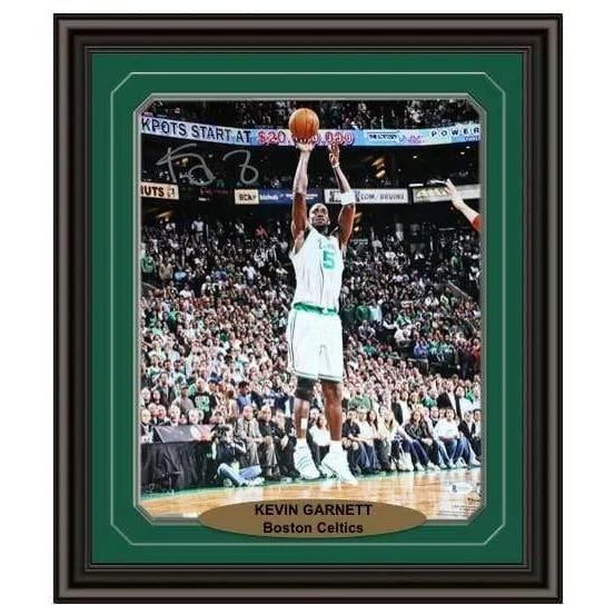 Kevin Garnett Autographed Boston Celtics 16x20 Framed Photo with COA - Perfect for Sports Memorabilia Collectors & Celtics Fans