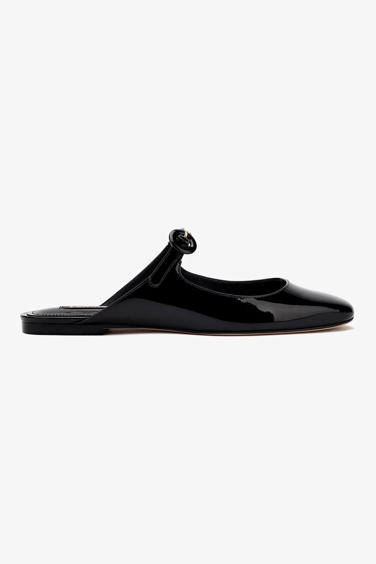 Blair Flat Mule Shoes - Black Patent Leather Slip-On Loafers for Women | Comfortable Casual & Office Wear