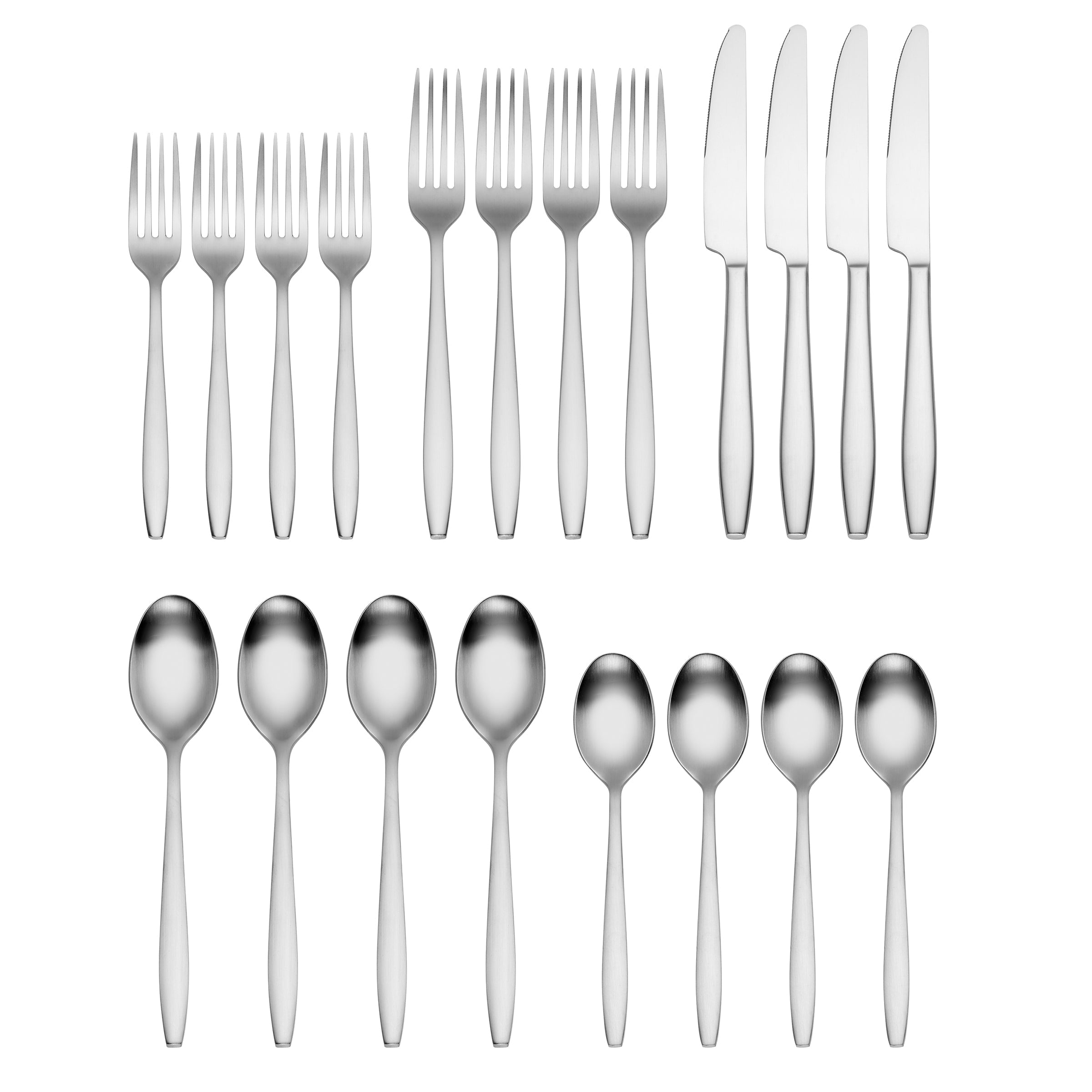 Avery Satin 20-Piece Flatware Set - Stainless Steel Silverware for 4 People - Elegant Dining Utensils for Wedding, Dinner Party & Home Use
