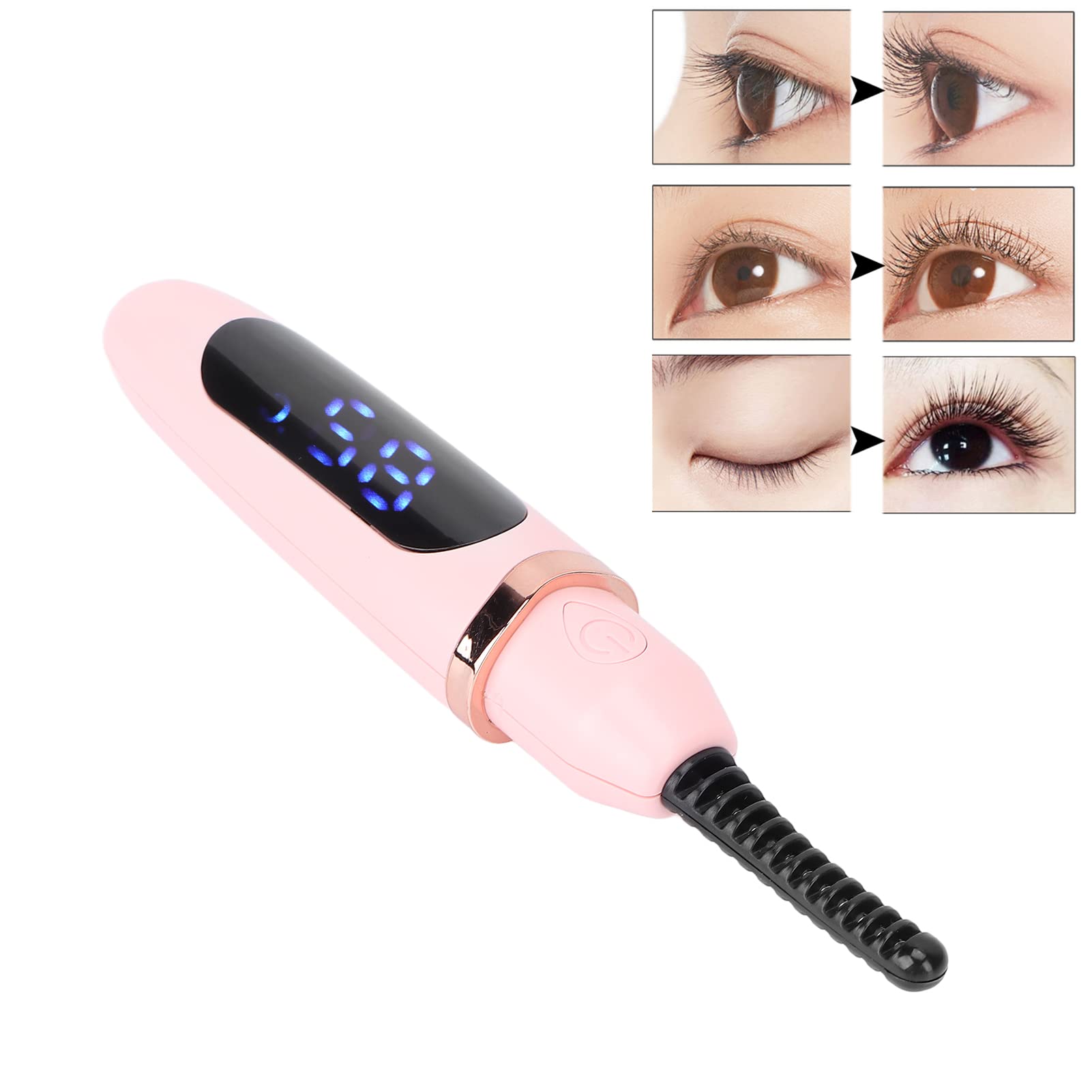 Rechargeable Electric Heated Eyelash Curler - Long Lasting Battery, Safe & Easy to Use for Perfect Curls at Home or Travel (Pink) | Great for Daily Makeup, Special Occasions & Professional Styling