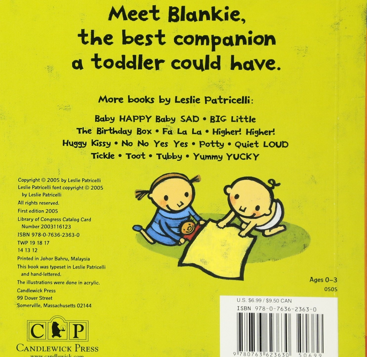 Blankie - Soft and Cozy Baby Security Blanket | Leslie Patricelli Board Books | Perfect for Naptime, Bedtime & Comfort