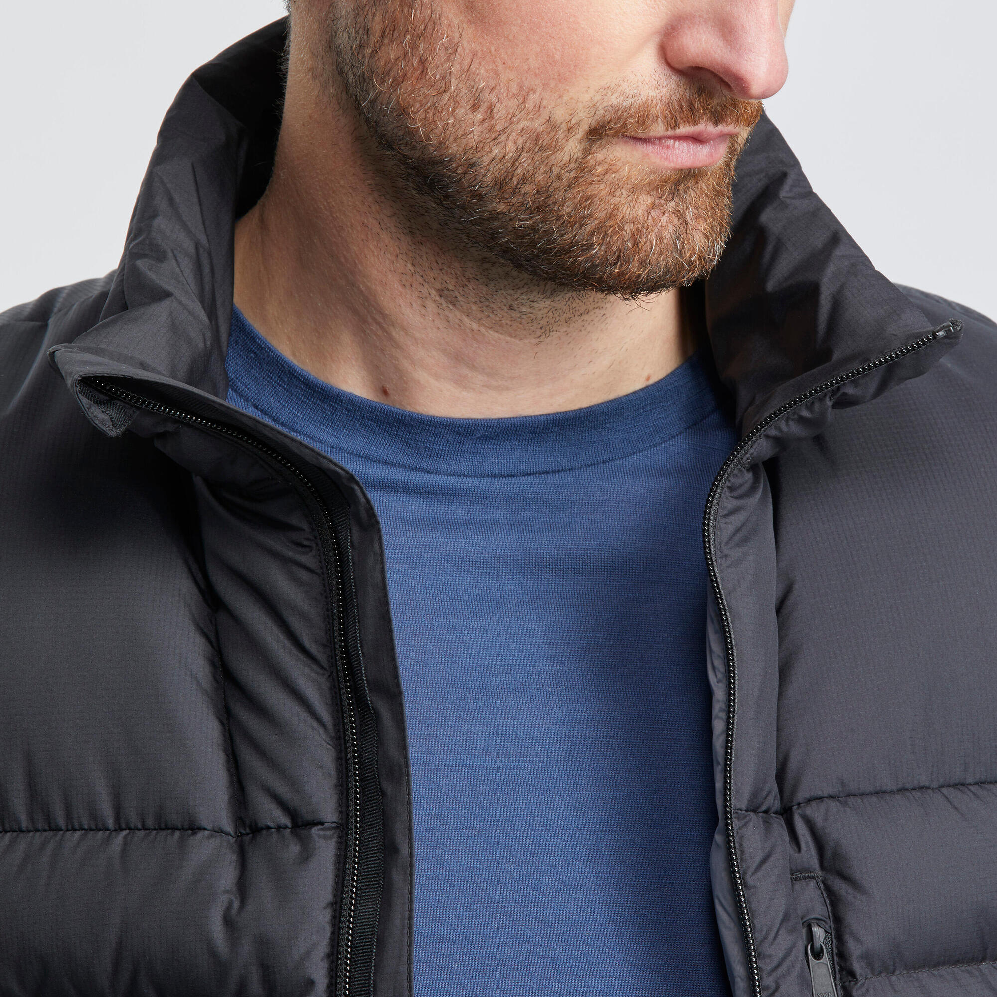 Forclaz Men's MT500 Down Puffer Vest - Lightweight Warm Winter Jacket for Outdoor Hiking & Camping