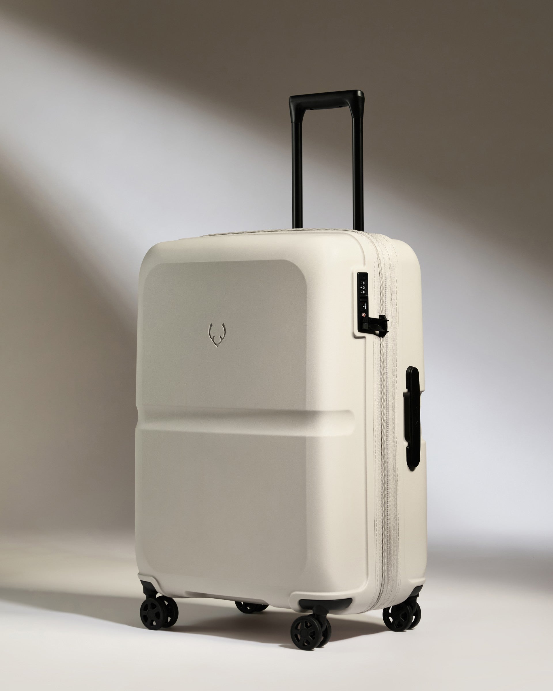 Medium Taupe Luggage with Single Stripe - Perfect for Business Travel & Weekend Getaways