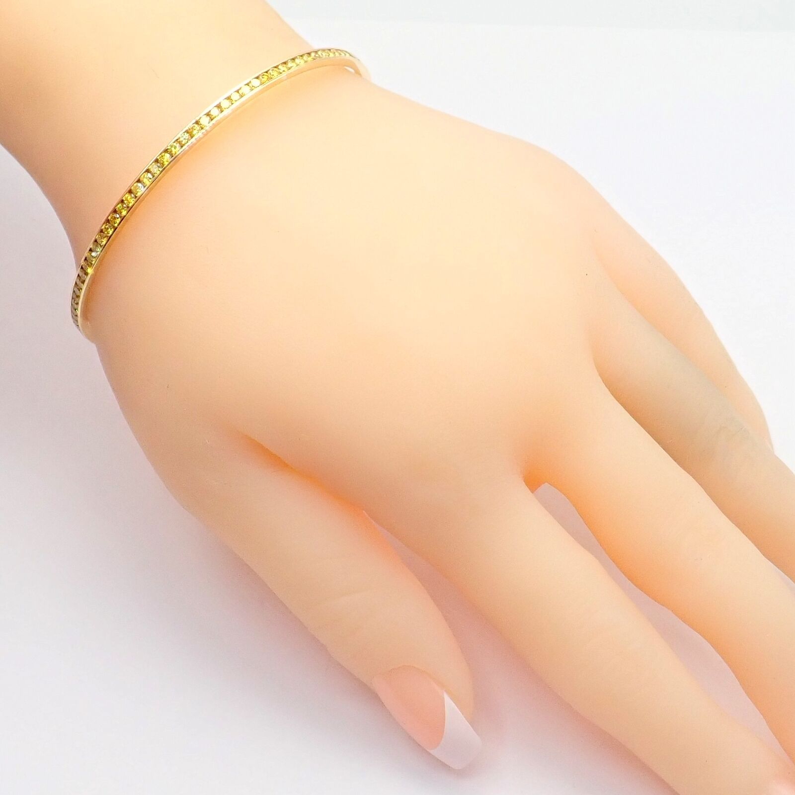 Authentic Jacob & Co 18k Yellow Gold Diamond Bangle Bracelet - 3.5ctw Luxury Jewelry for Women, Perfect for Gifts, Parties & Special Occasions