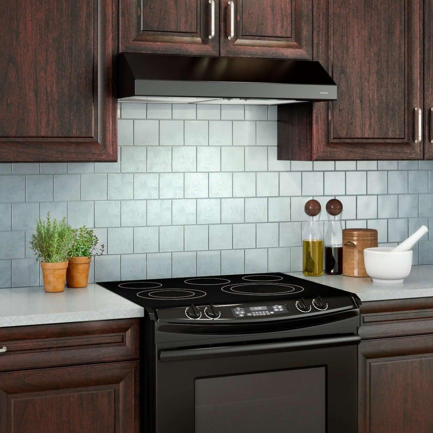 Broan 30-Inch Glacier BCSEK1 Series Under Cabinet Range Hood - Stainless Steel & Color Options (BCSEK130) | Powerful Kitchen Ventilation for Smoke & Odor Removal