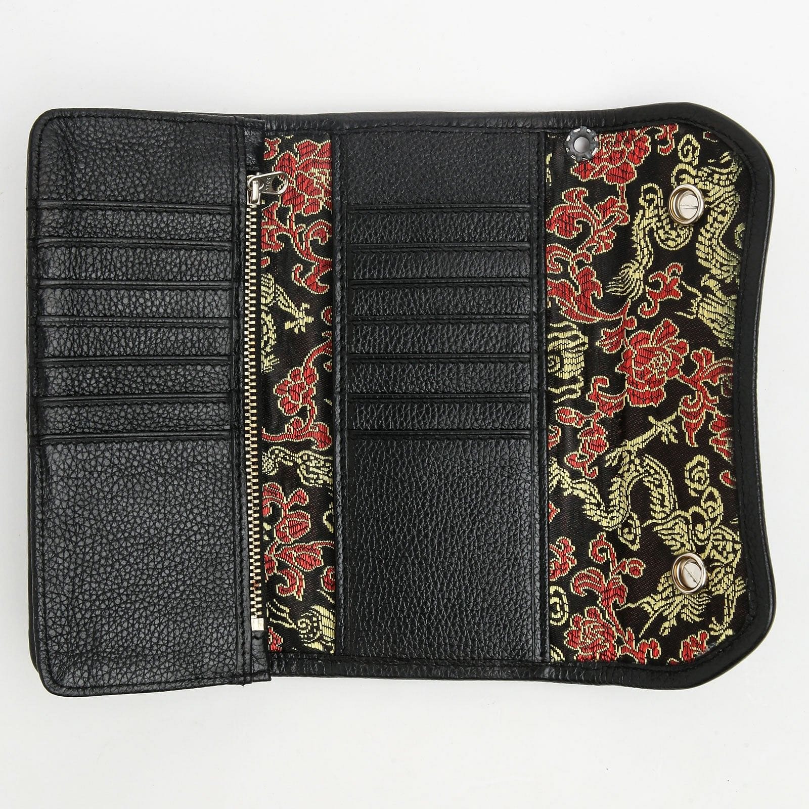 Tribal Black Genuine Leather Trifold Biker Wallet for Men - RFID Blocking Motorcycle Wallet with ID Window & Card Slots - Perfect for Riders, Travel & Everyday Use