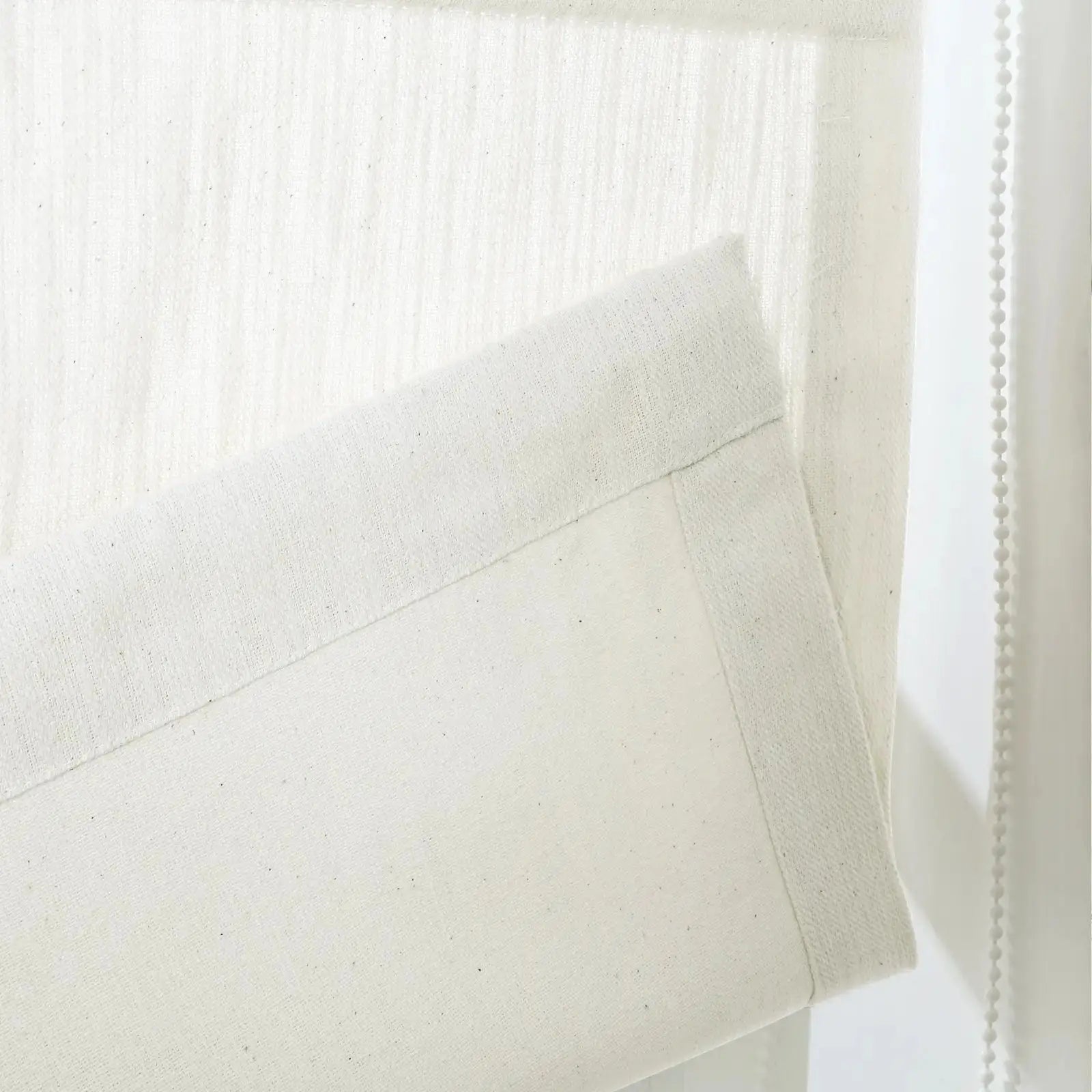 Cloe Cotton Blend Roman Shade with Cord Lift - Blackout Window Treatment for Bedroom & Living Room