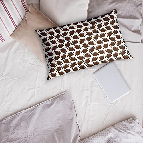 Football Pattern Pillowcase - Soft Cotton Football Themed Pillow Cover for Bedroom & Living Room Decor - Perfect for Sports Fans, Game Day & Football Themed Rooms