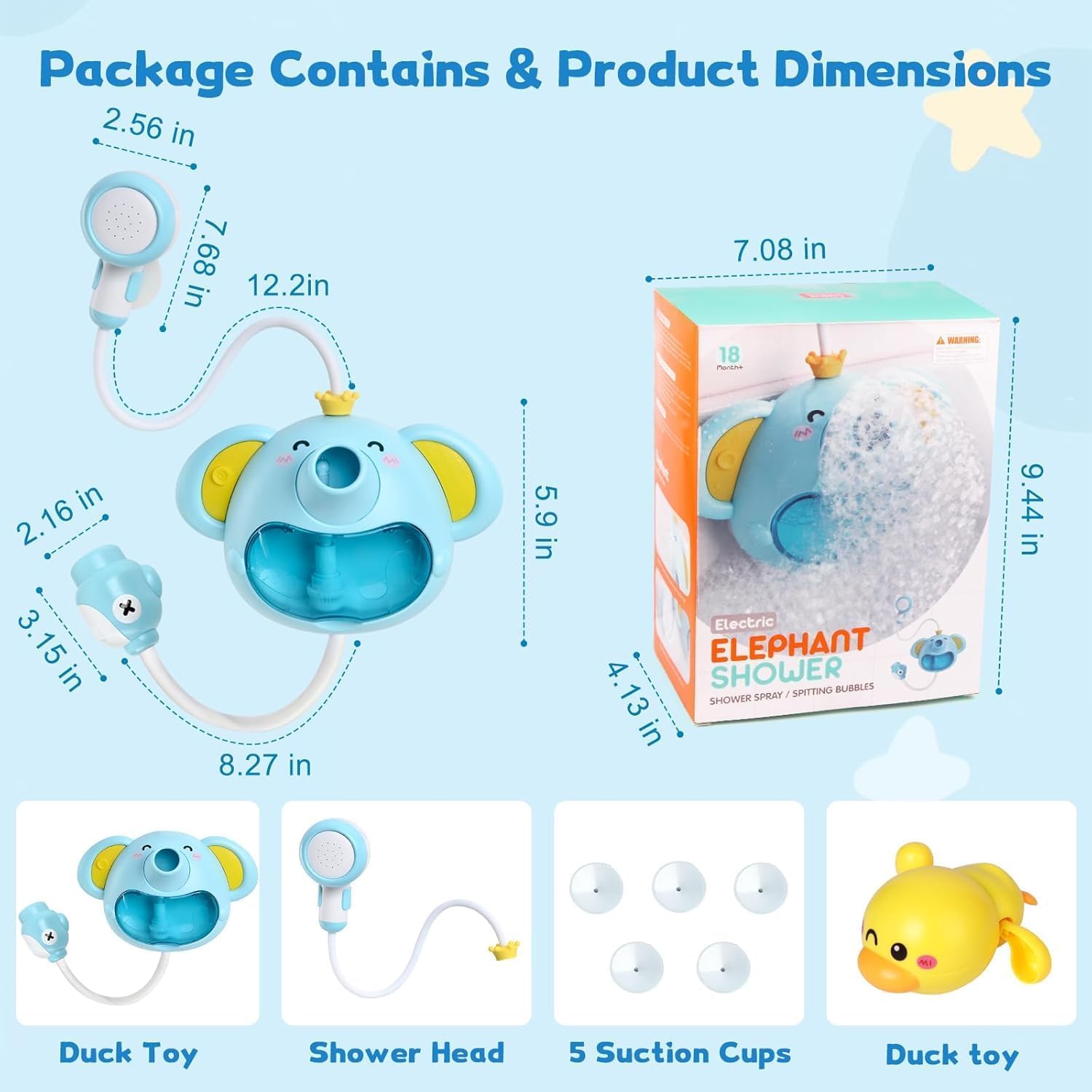 Automatic Bubble Bath Toy for Toddlers - Singing Bubble Maker with Shower Head | Fun Bathtub Bubble Machine for Babies & Kids | Perfect Baby Shower Gift & Bathtime Entertainment